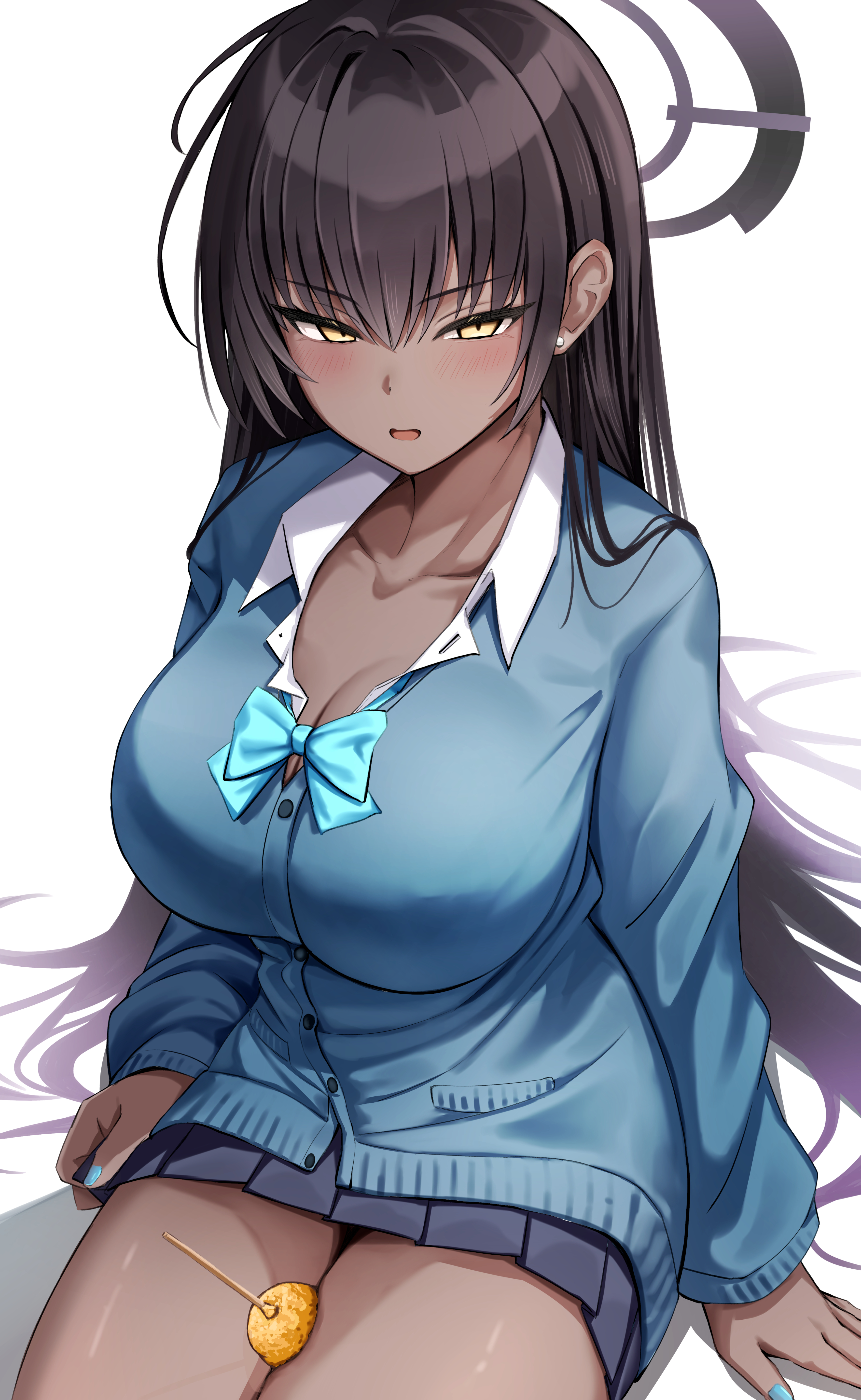 blue_archive edwaadow halo kakudate_karin seifuku sweater