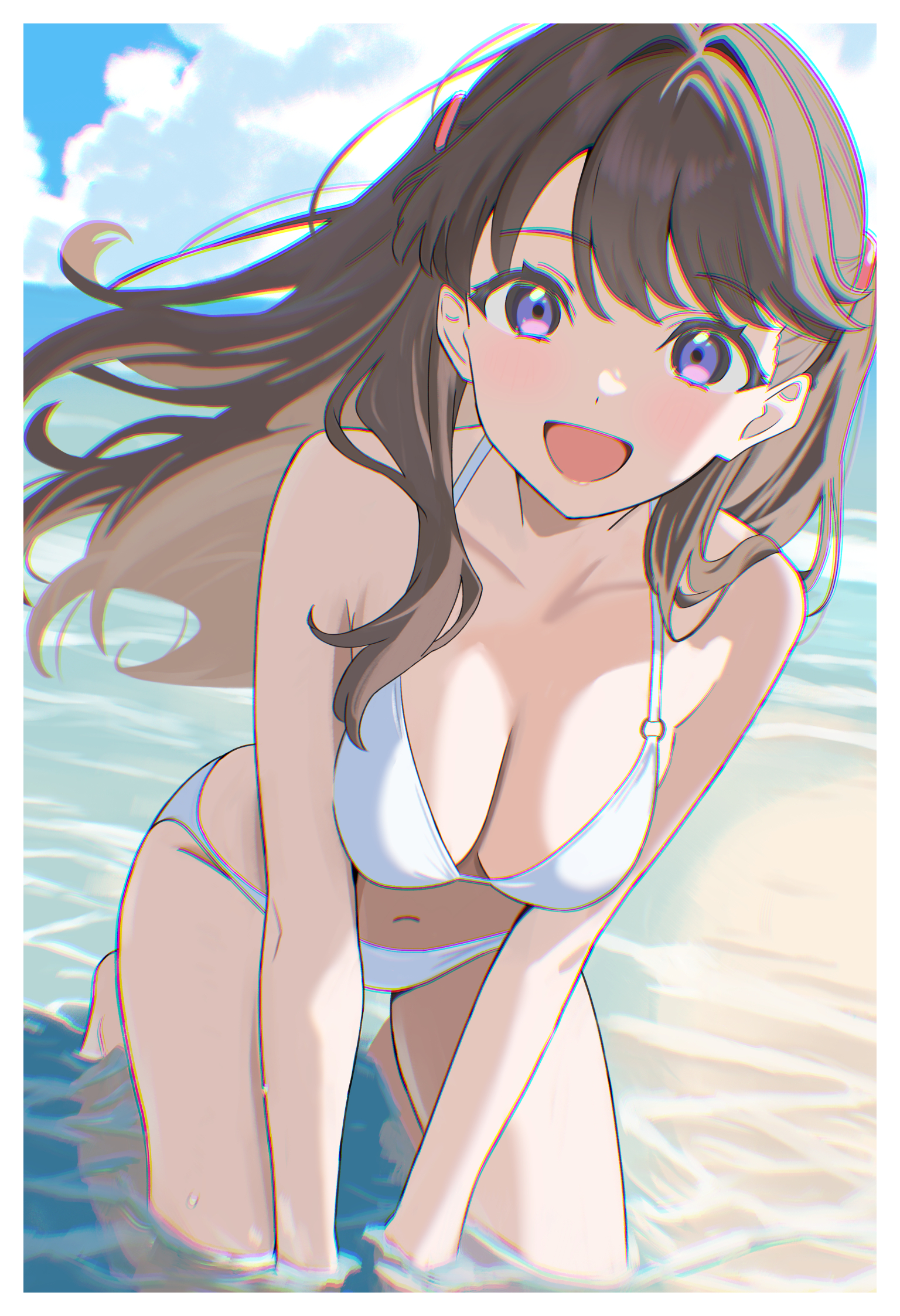 bikini fujishima_megumi love_live!_(series) love_live!_hasu_no_sora_jogakuin_school_idol_club masaki_(masakinariya) swimsuits wet