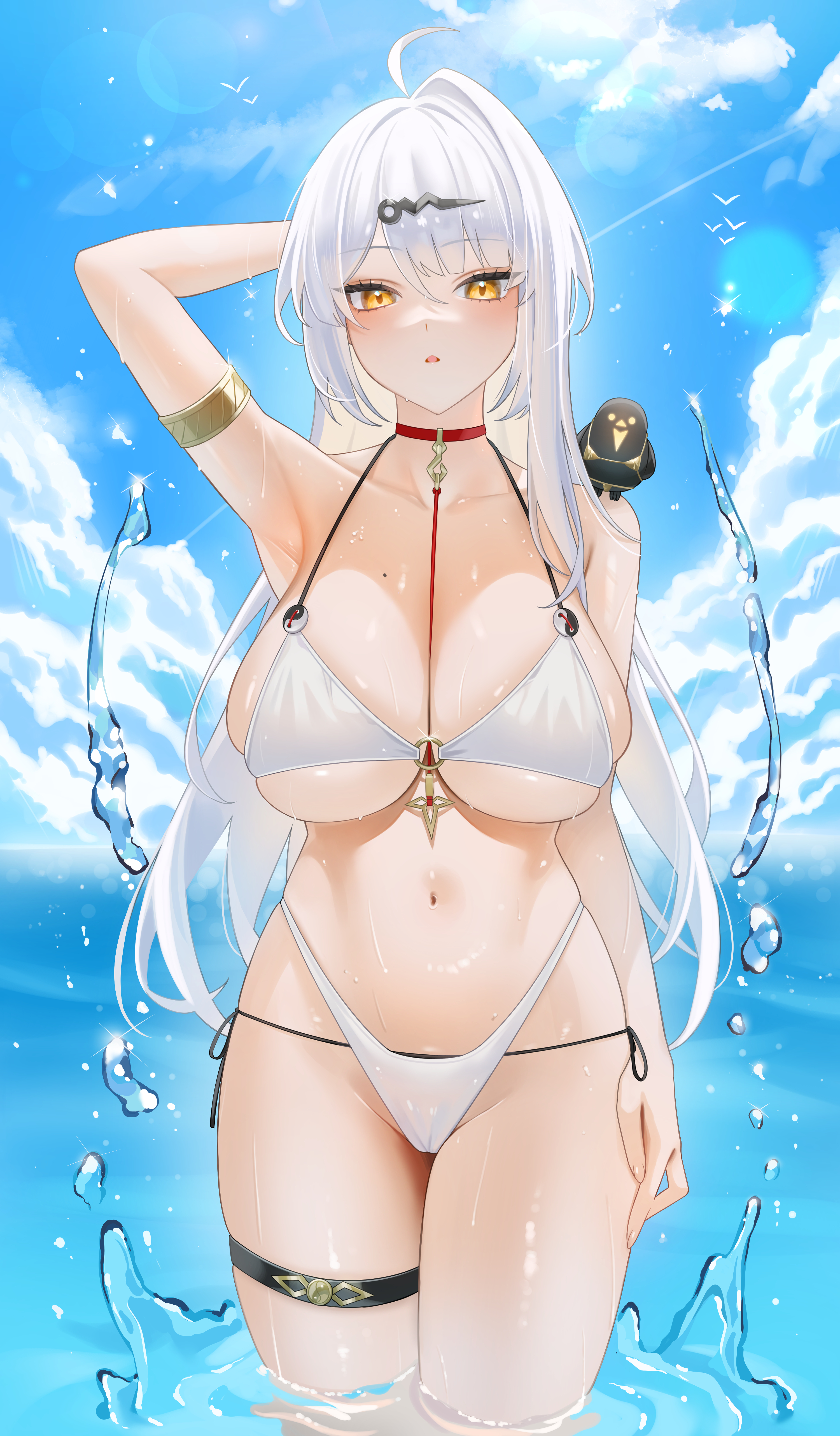 bikini cameltoe garter gfpebs swimsuits wet yi_xuan zenless_zone_zero