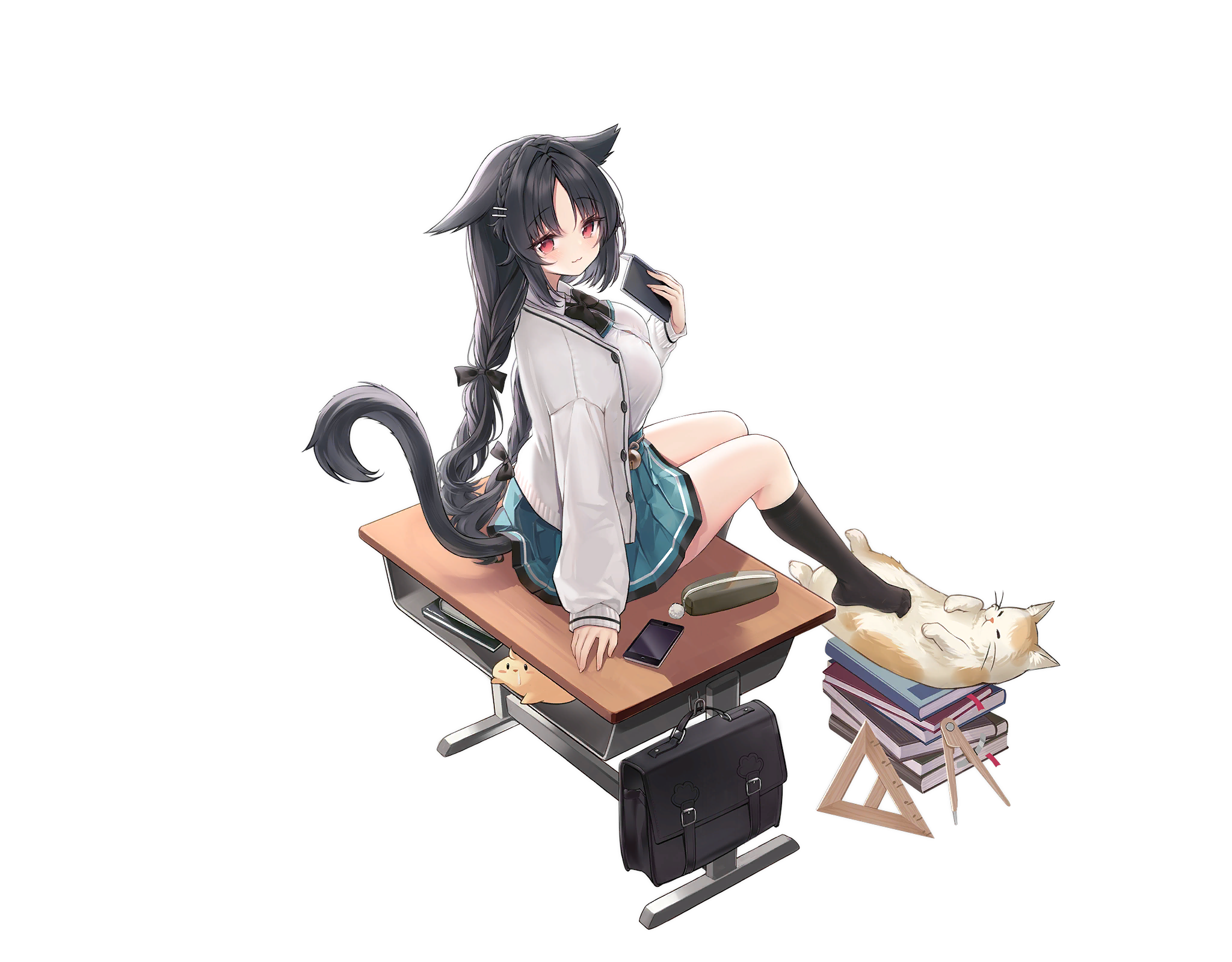 alic_miao animal_ears azur_lane manjuu_(azur_lane) neko nekomimi ooshio_(azur_lane) seifuku sweater tail transparent_png