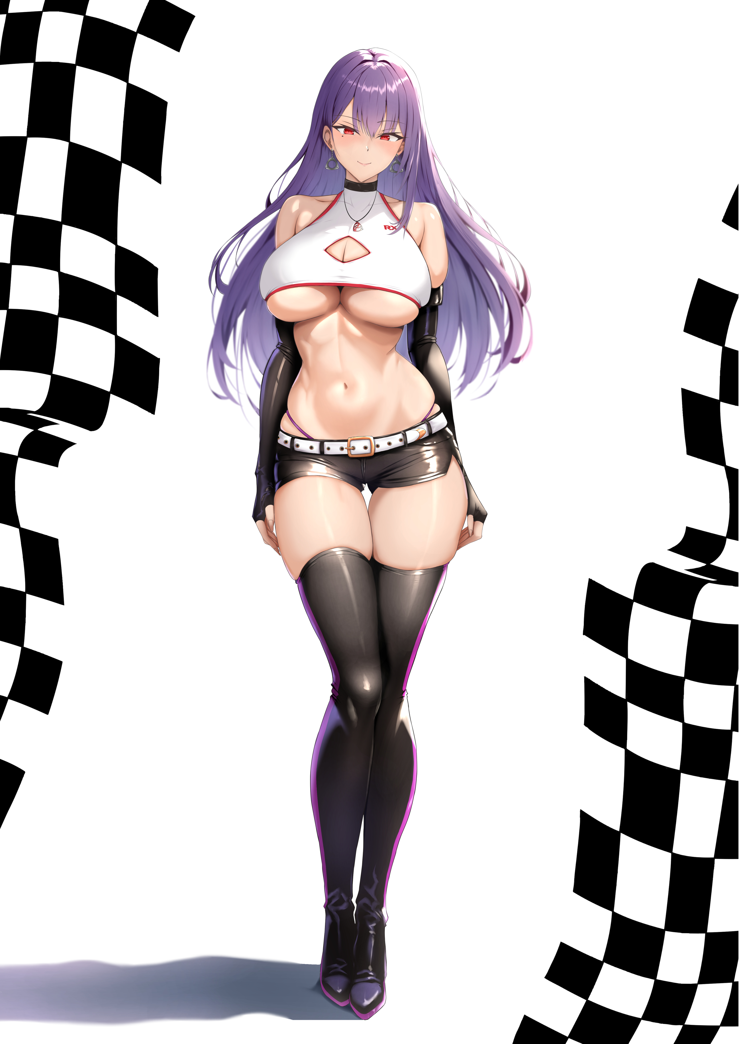 no_bra ranhatu thighhighs