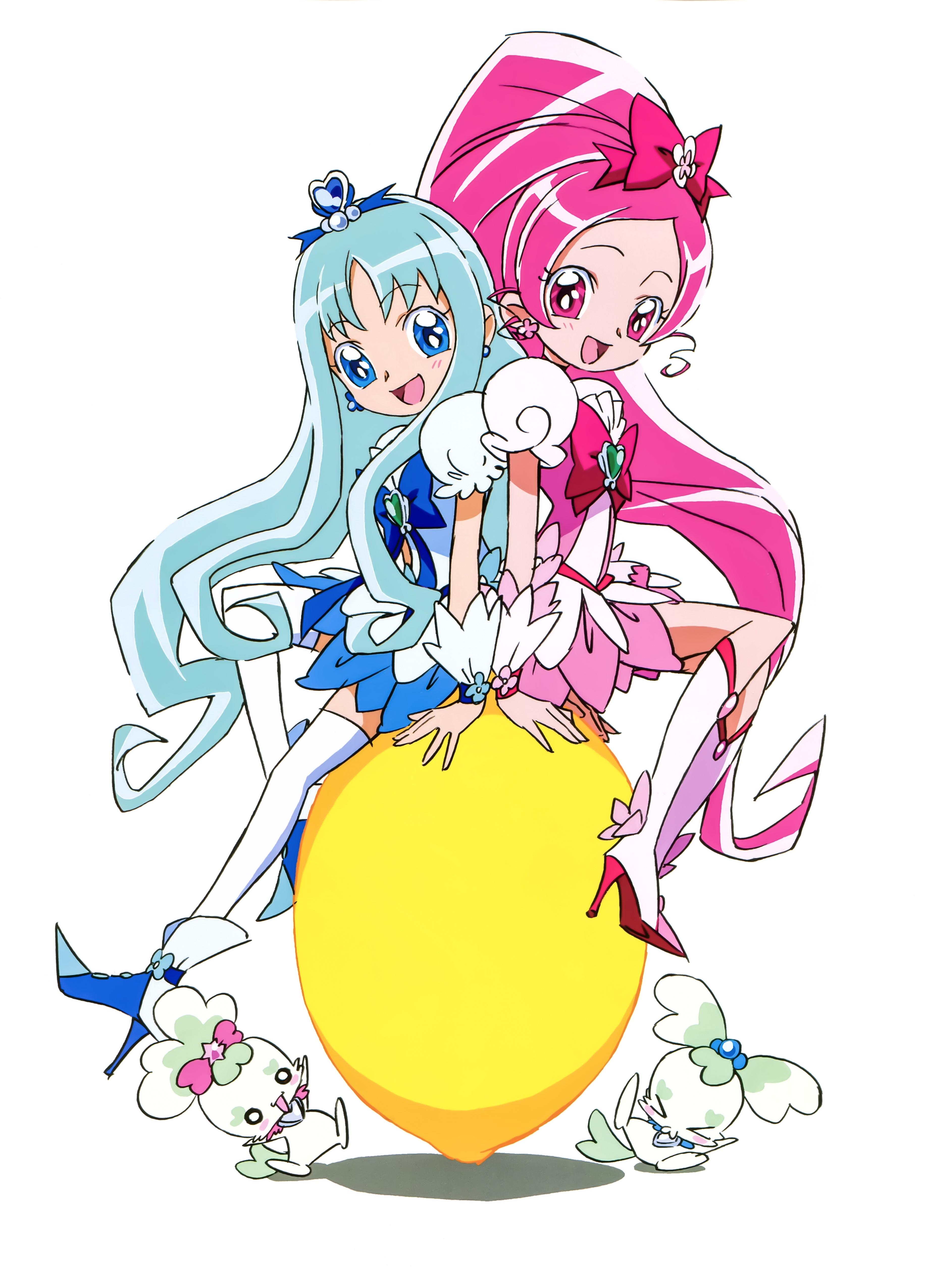 chypre coffret dress hanasaki_tsubomi heartcatch_pretty_cure! heels kurumi_erika pretty_cure thighhighs umakoshi_yoshihiko