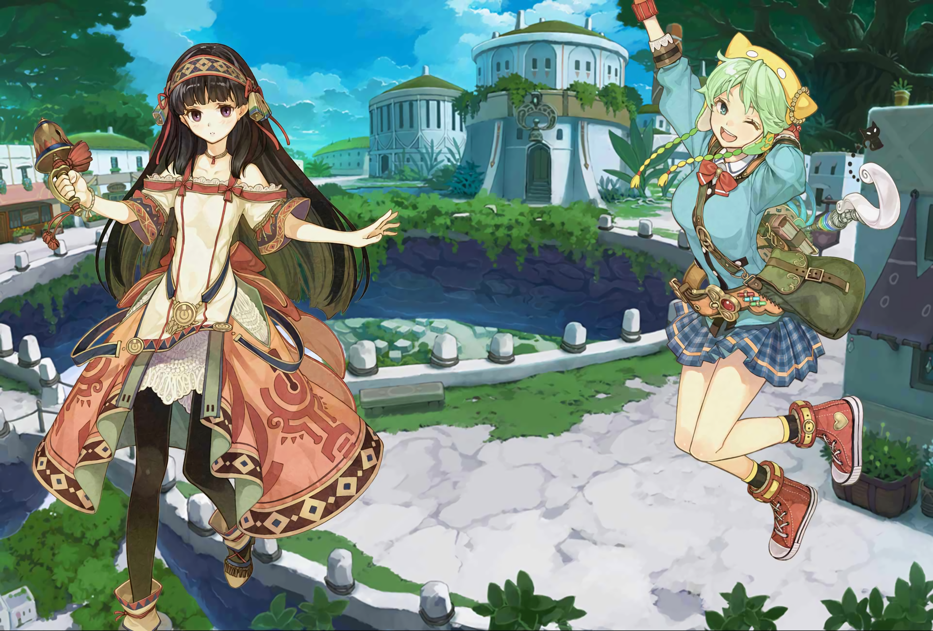 atelier atelier_shallie dress gust_(company) hidari pantyhose shallistera shallotte_elminus weapon