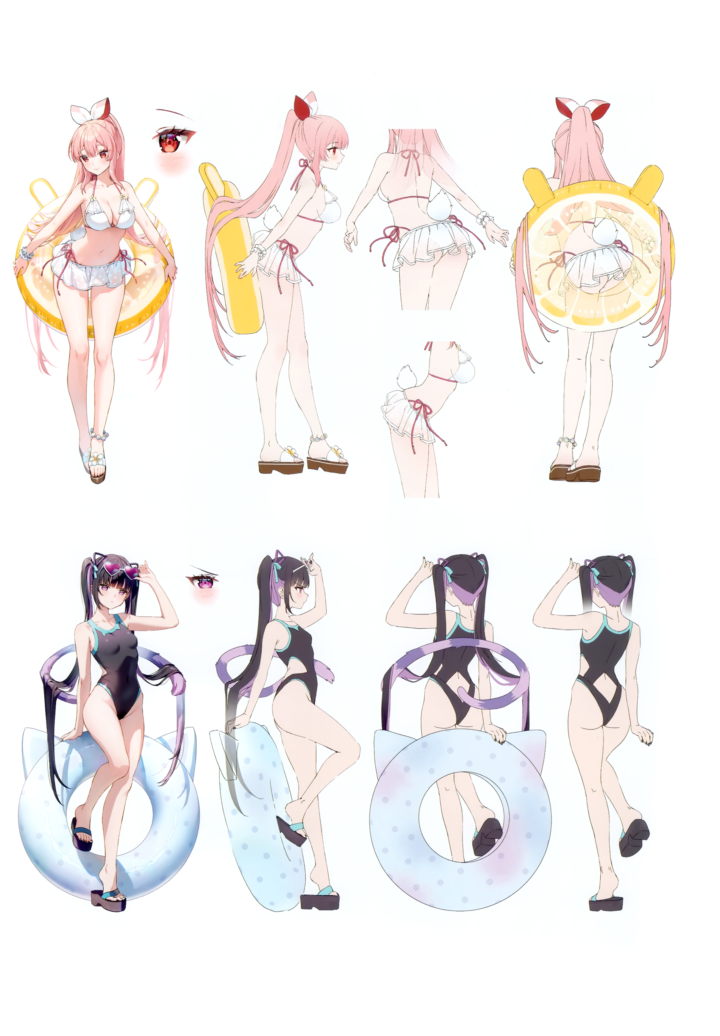 animal_ears atelier_live bikini bunny_ears character_design megane nekomimi rosuuri rosuuri_(circle) rosuuri_(vtuber) see_through swimsuits tail