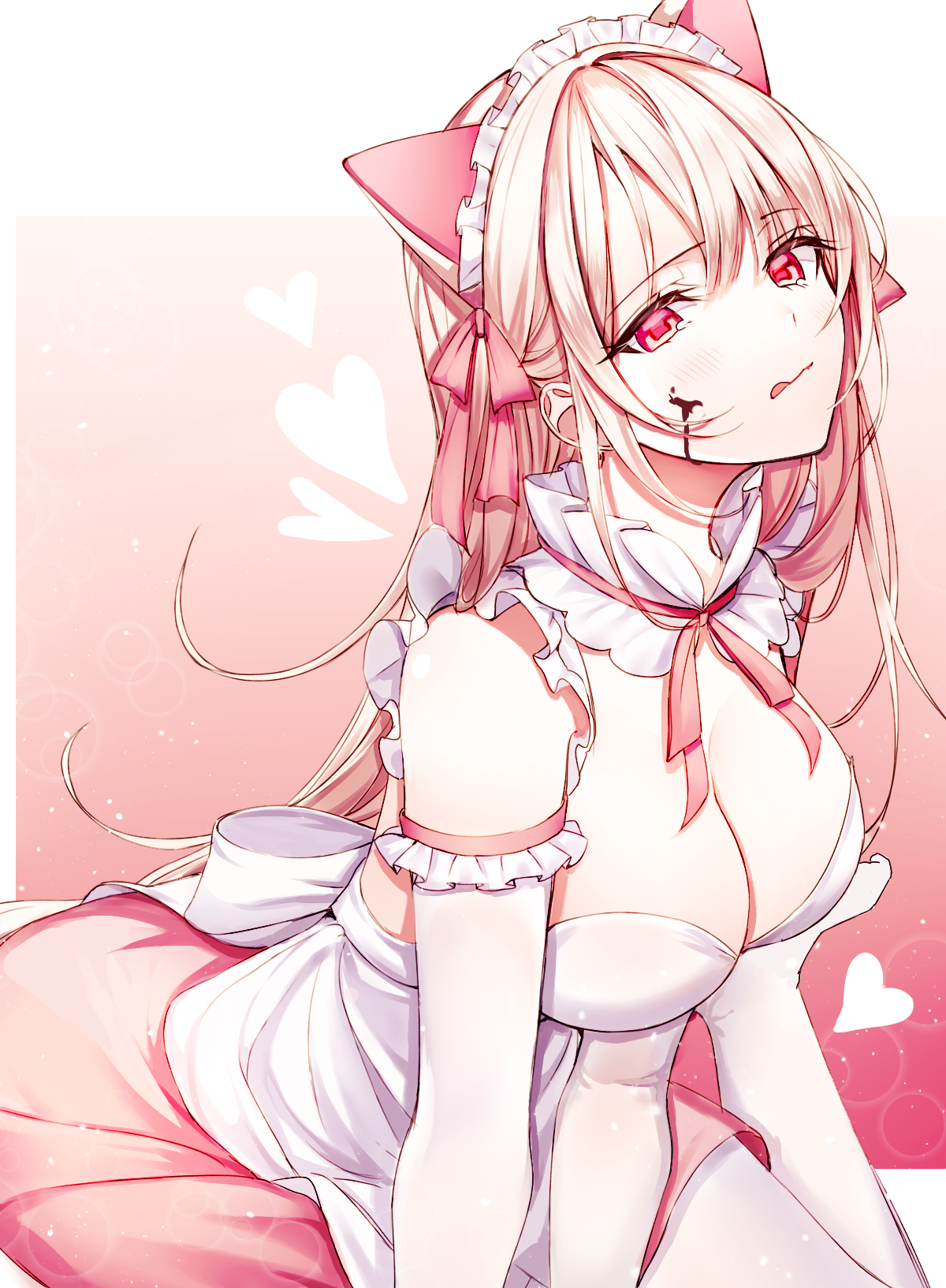 animal_ears cleavage cream ggatip maid nekomimi valentine