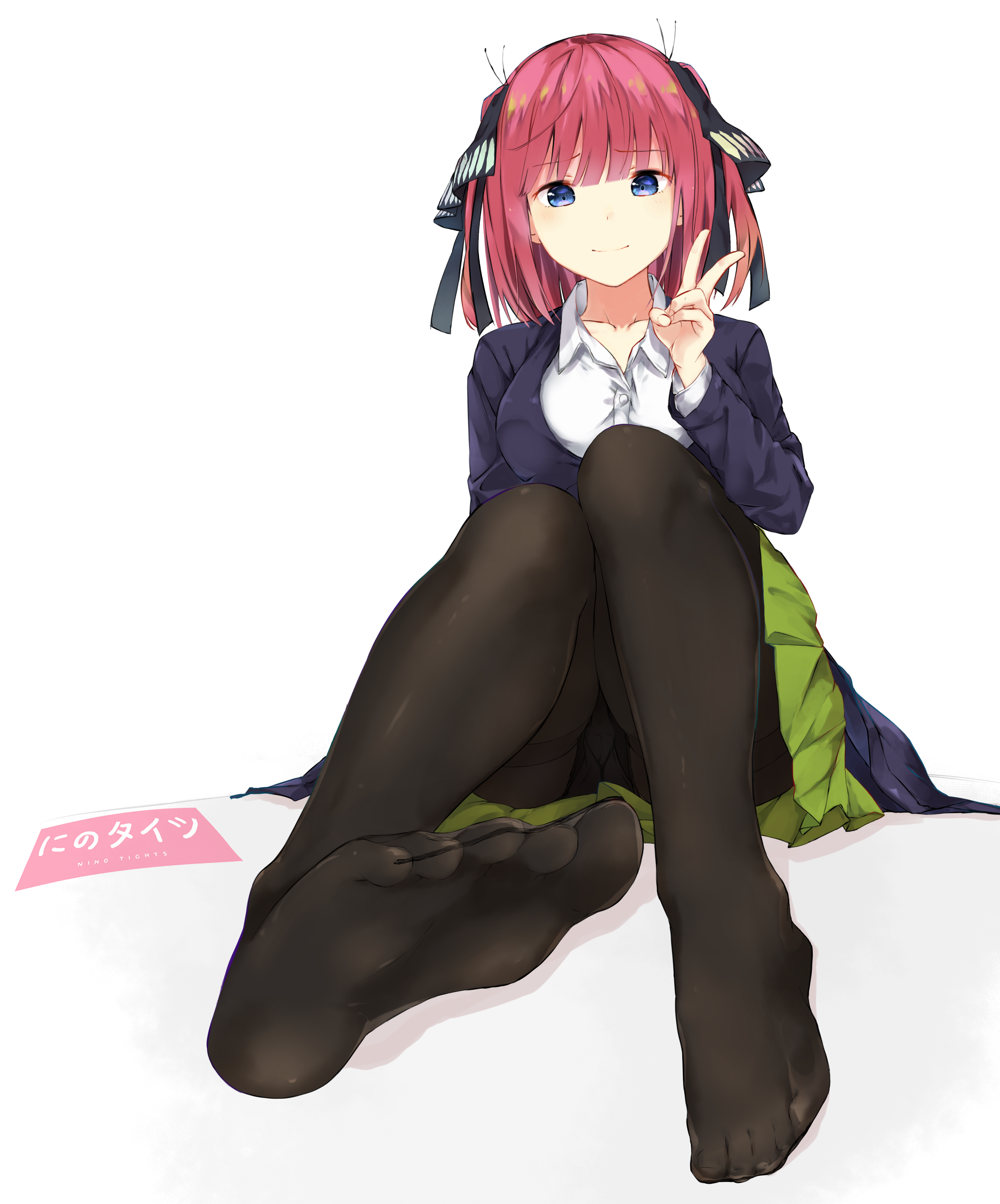 rauto 5-toubun no hanayome nakano nino cameltoe feet pantsu pantyhose  seifuku skirt lift sweater | #569122 | yande.re