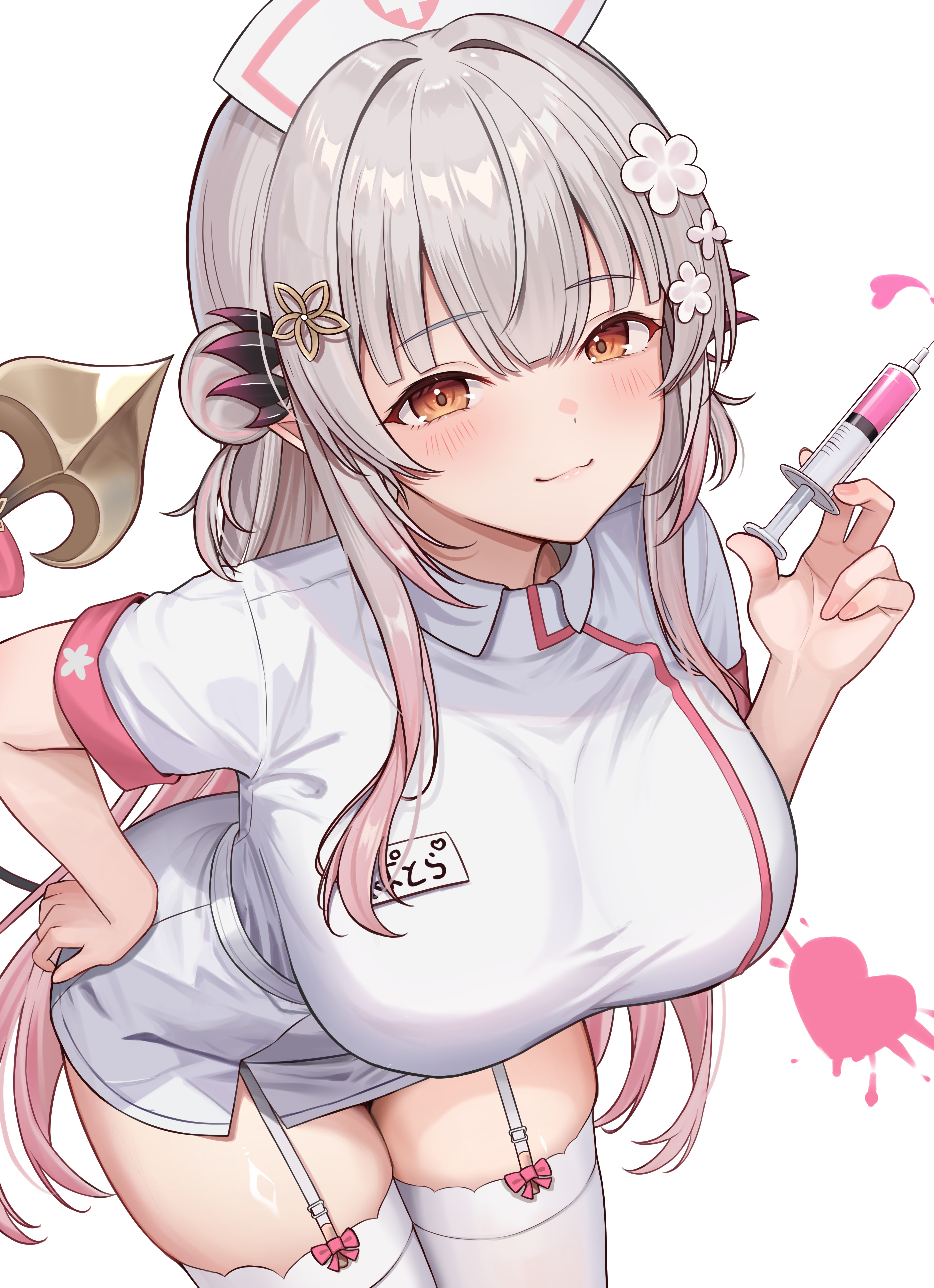 daysss honey_strap nanashi_inc. nurse pointy_ears stockings suou_patra tail thighhighs