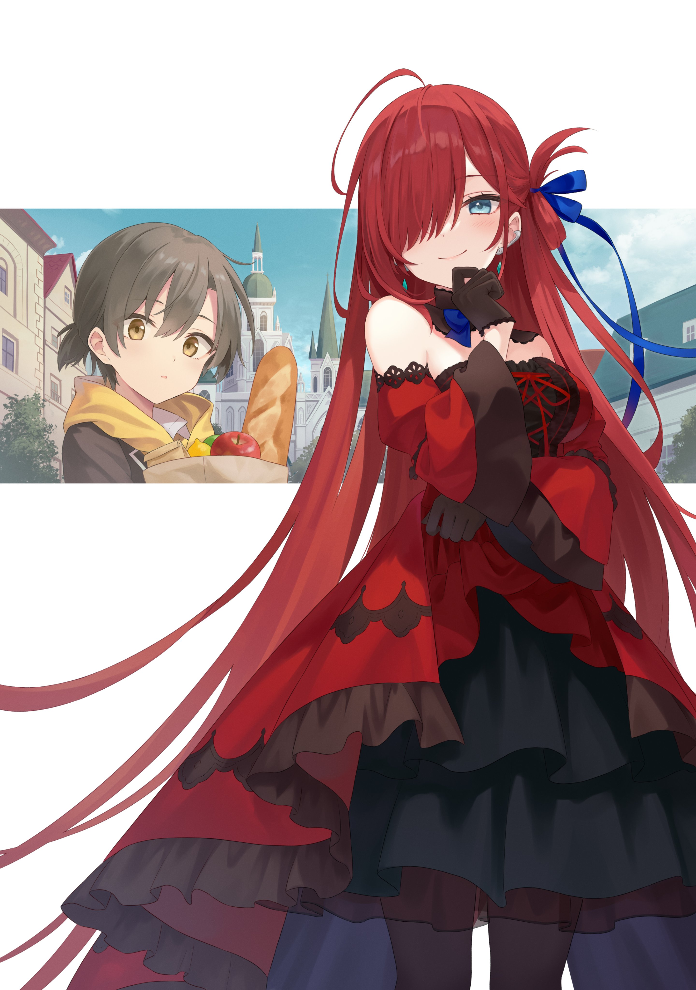 azuuru dress inori_no_kuni_no_riviere lolita_fashion majo_no_tabitabi mcmillia_(majotabi) no_bra pantyhose riviere_(majotabi) see_through