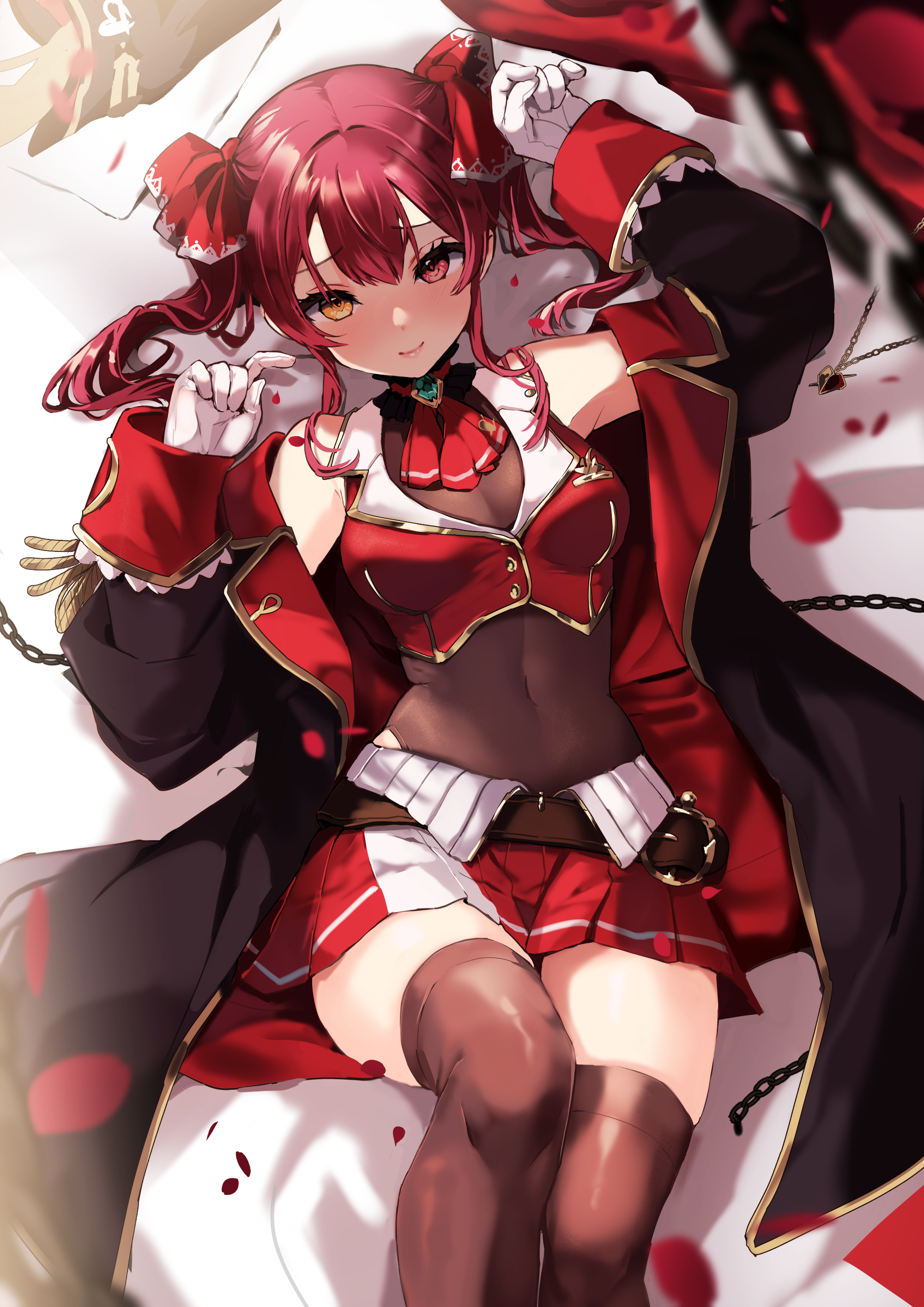 beryl_(blueberylpie) heterochromia hololive houshou_marine leotard thighhighs