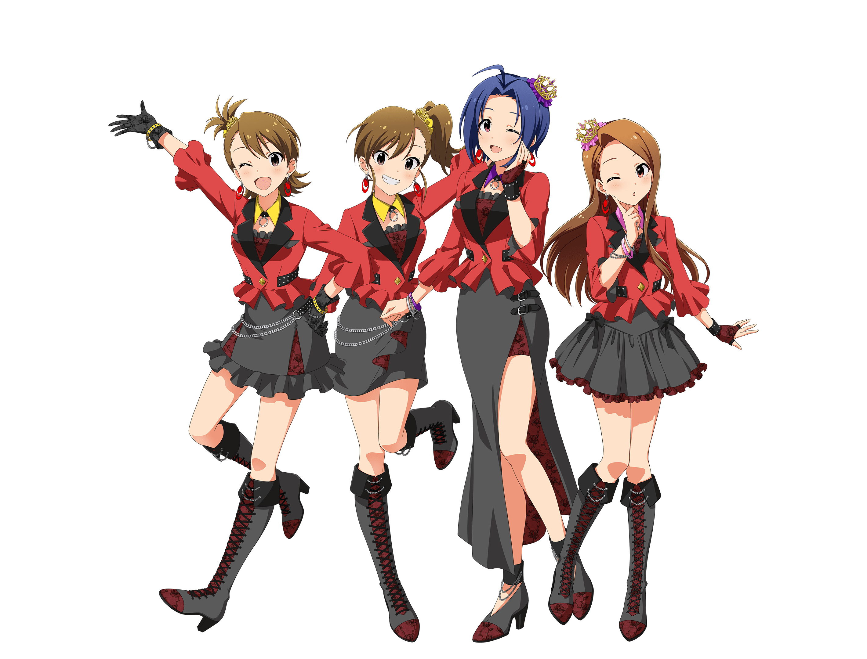 futami_ami futami_mami heels minase_iori miura_azusa tagme the_idolm@ster transparent_png uniform