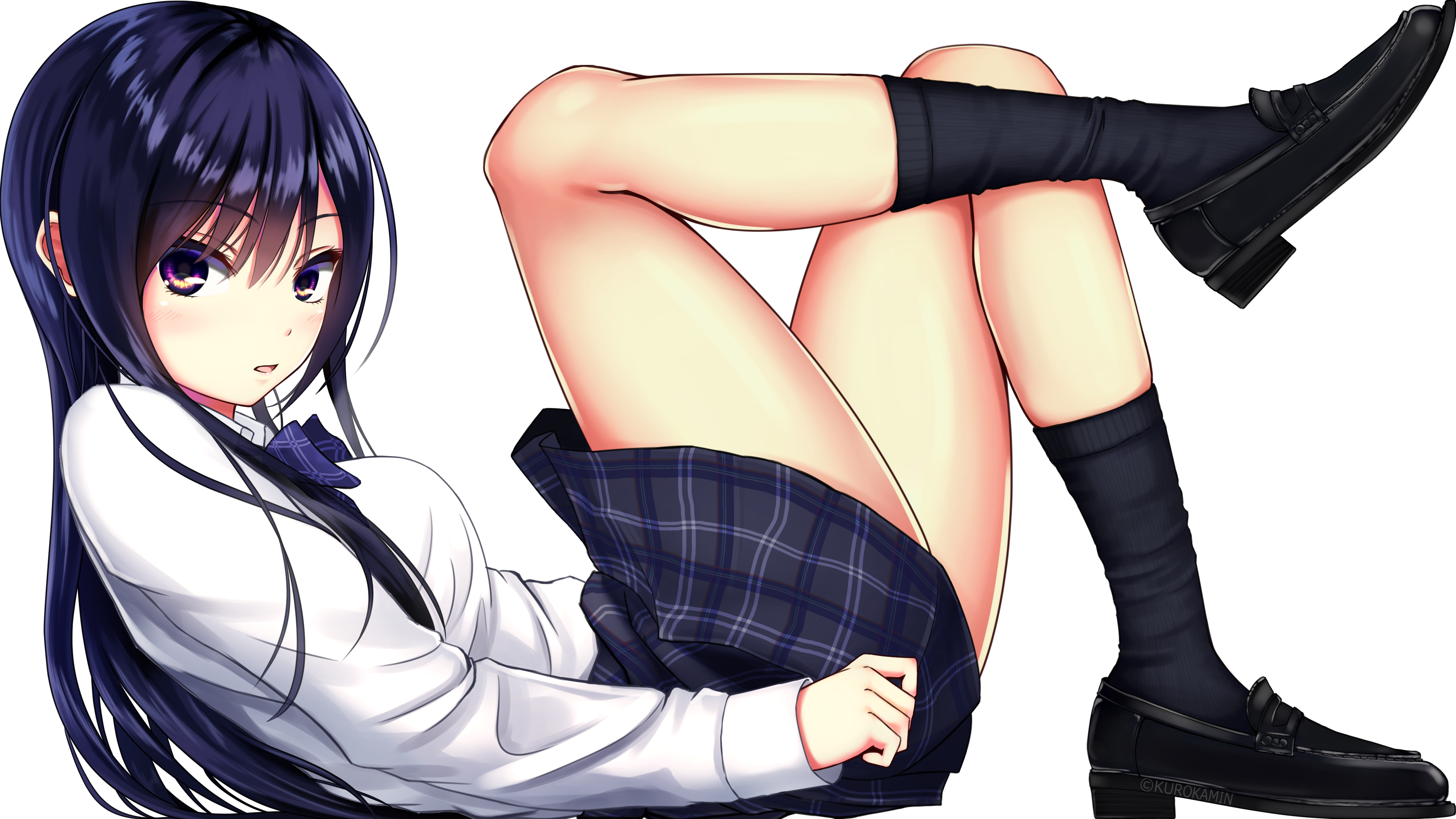 kurokamin seifuku skirt_lift wallpaper