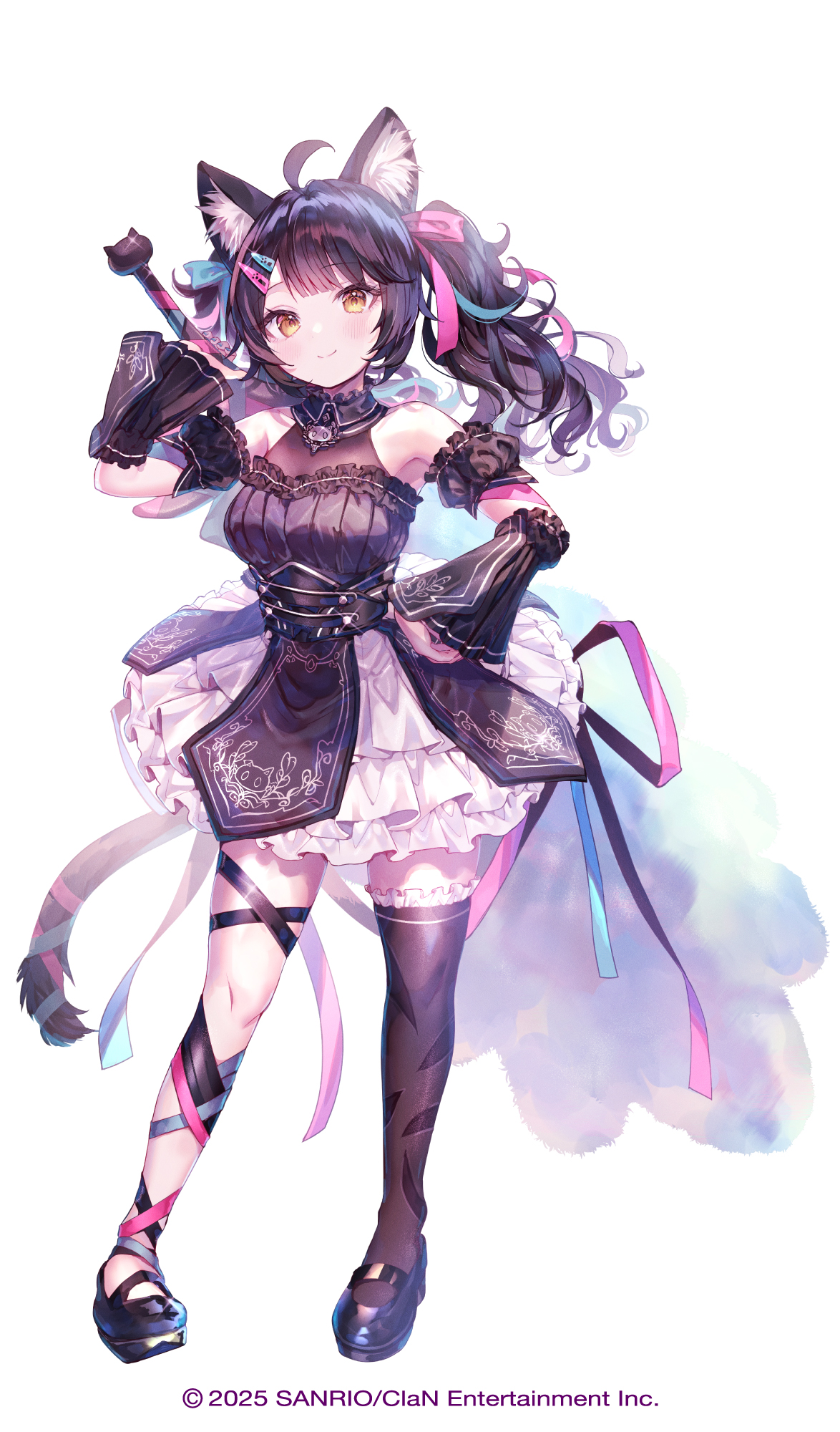 animal_ears garter nekomimi no_bra nyamashuva_lutz nyantasia! reekaruru see_through sword tail thighhighs
