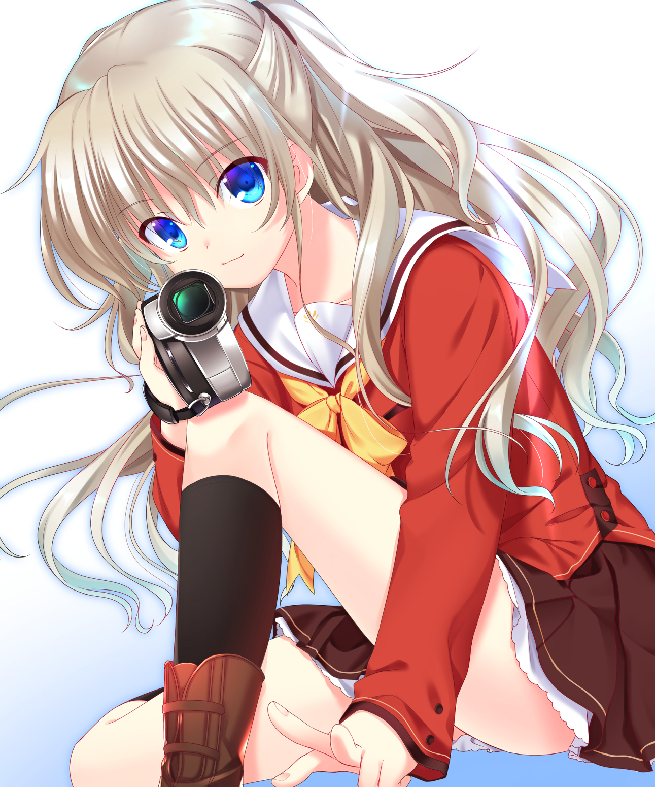 charlotte otou_(otou_san) seifuku skirt_lift tomori_nao