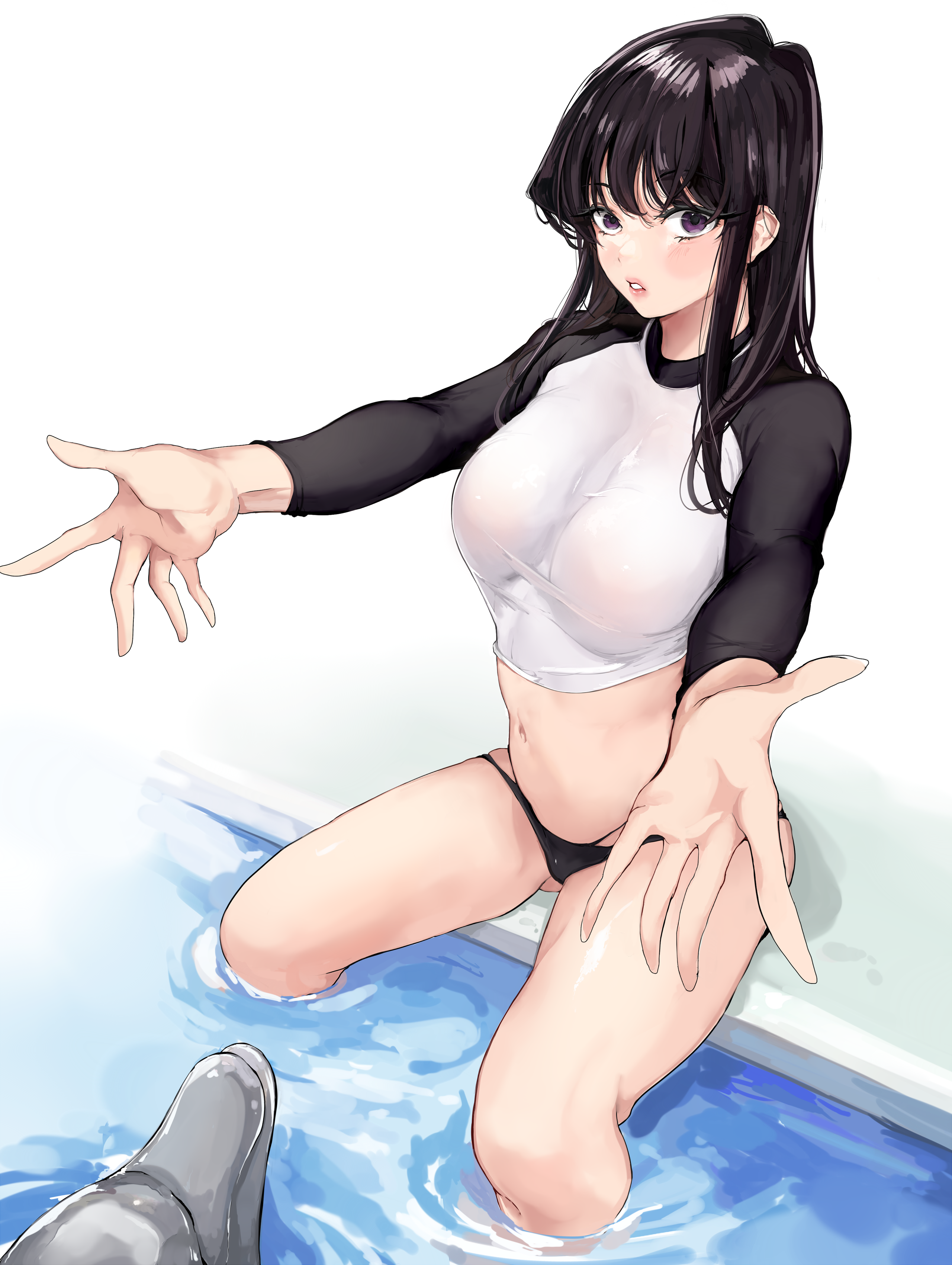 bikini komi-san_wa_komyushou_desu. komi_shouko ogata_mamimi see_through swimsuits wet wet_clothes