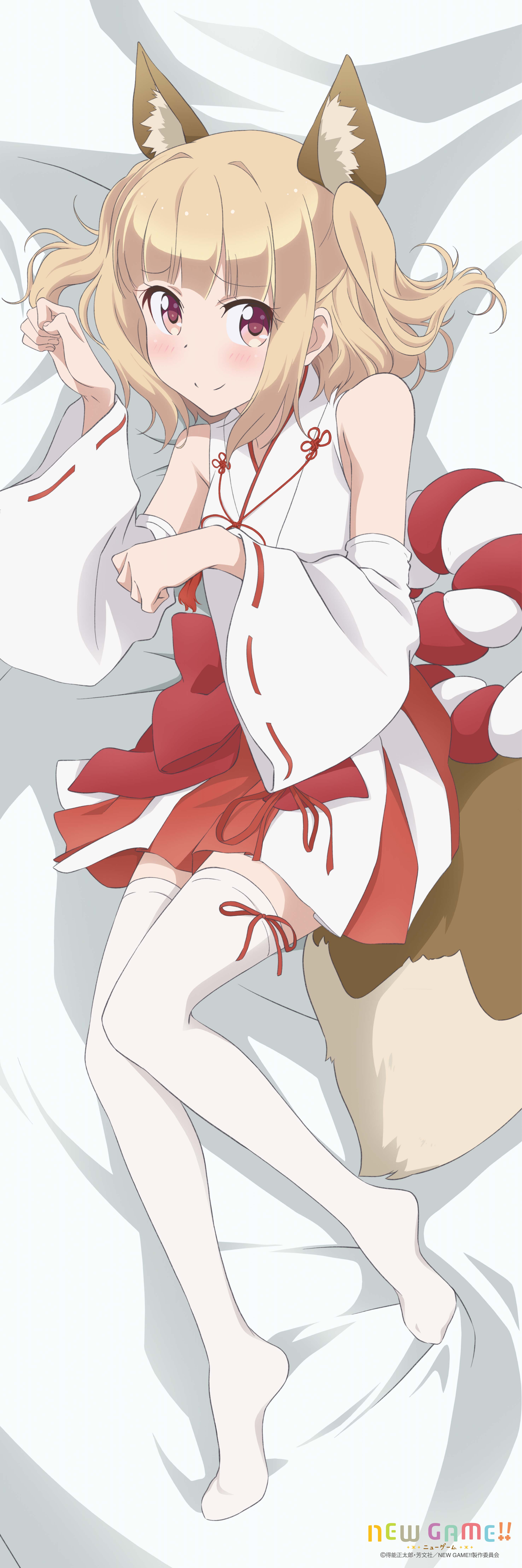 animal_ears dakimakura iijima_yun kitsune miko new_game! tagme tail thighhighs