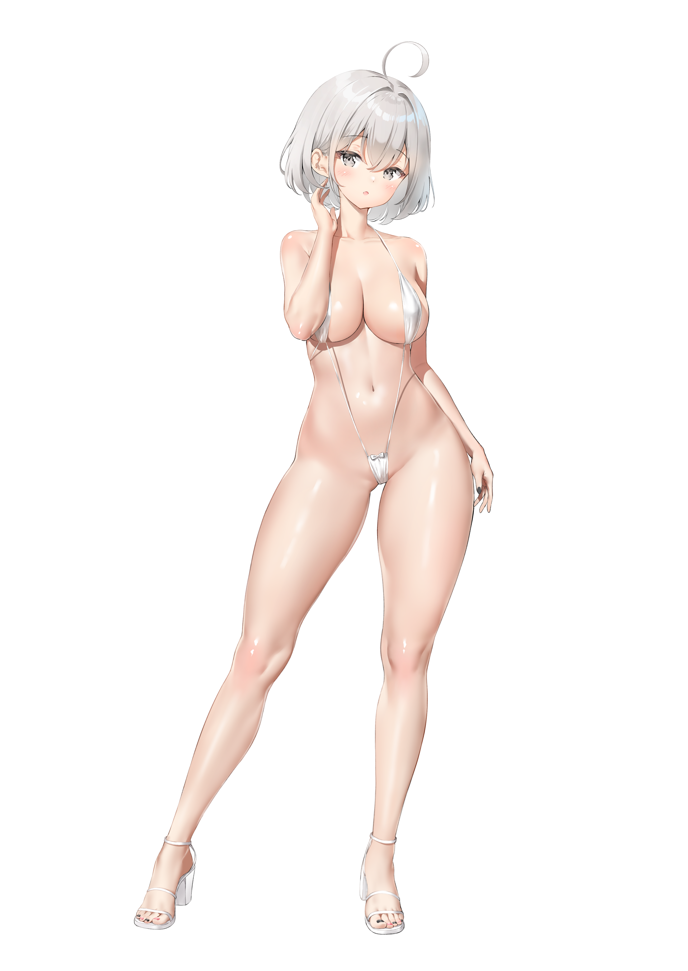 erect_nipples heels keibeam sling_bikini swimsuits