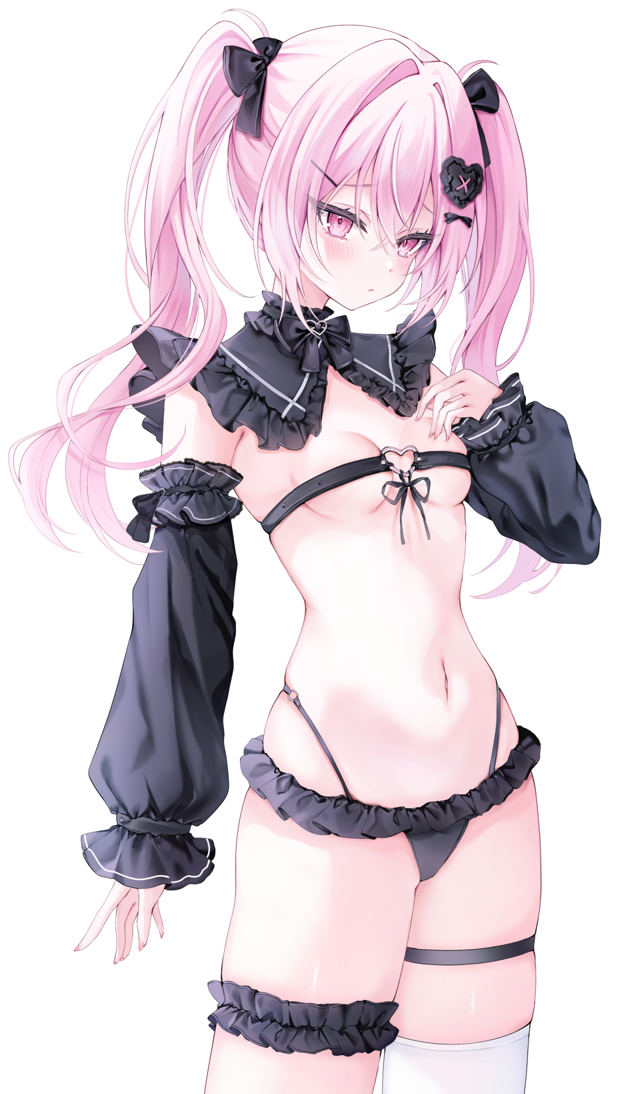 garter hiiragi_(hr_ccr) loli lolita_fashion no_bra pantsu thighhighs