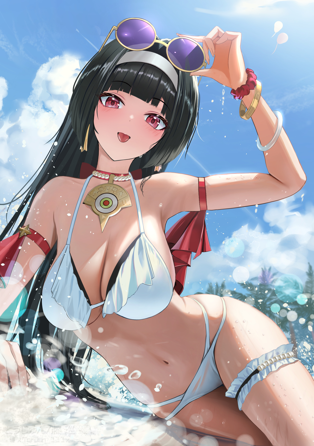 astra_yao bikini garter megane swimsuits torjun_111 wet zenless_zone_zero