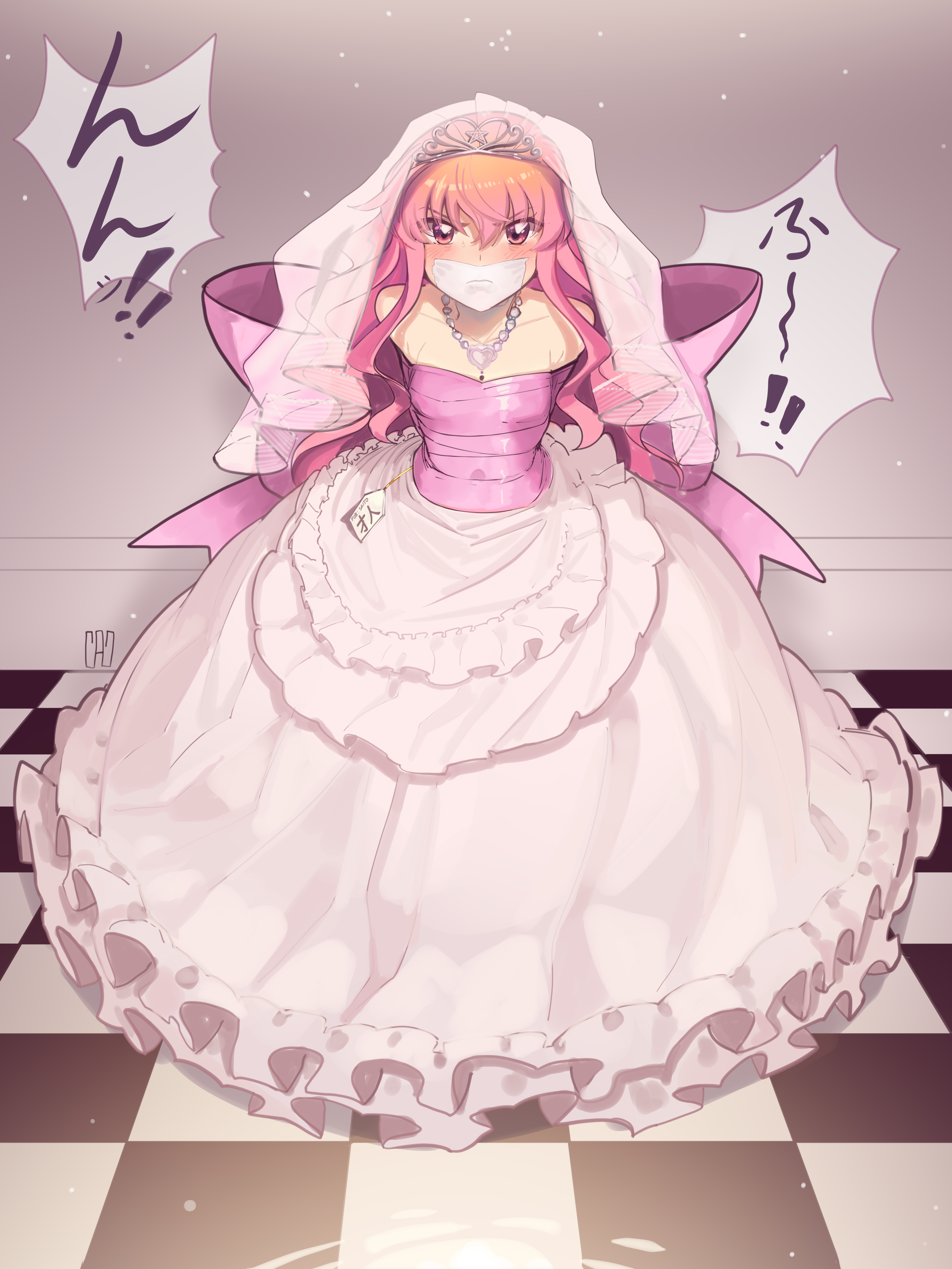 bondage dress kaddo louise no_bra wedding_dress zero_no_tsukaima