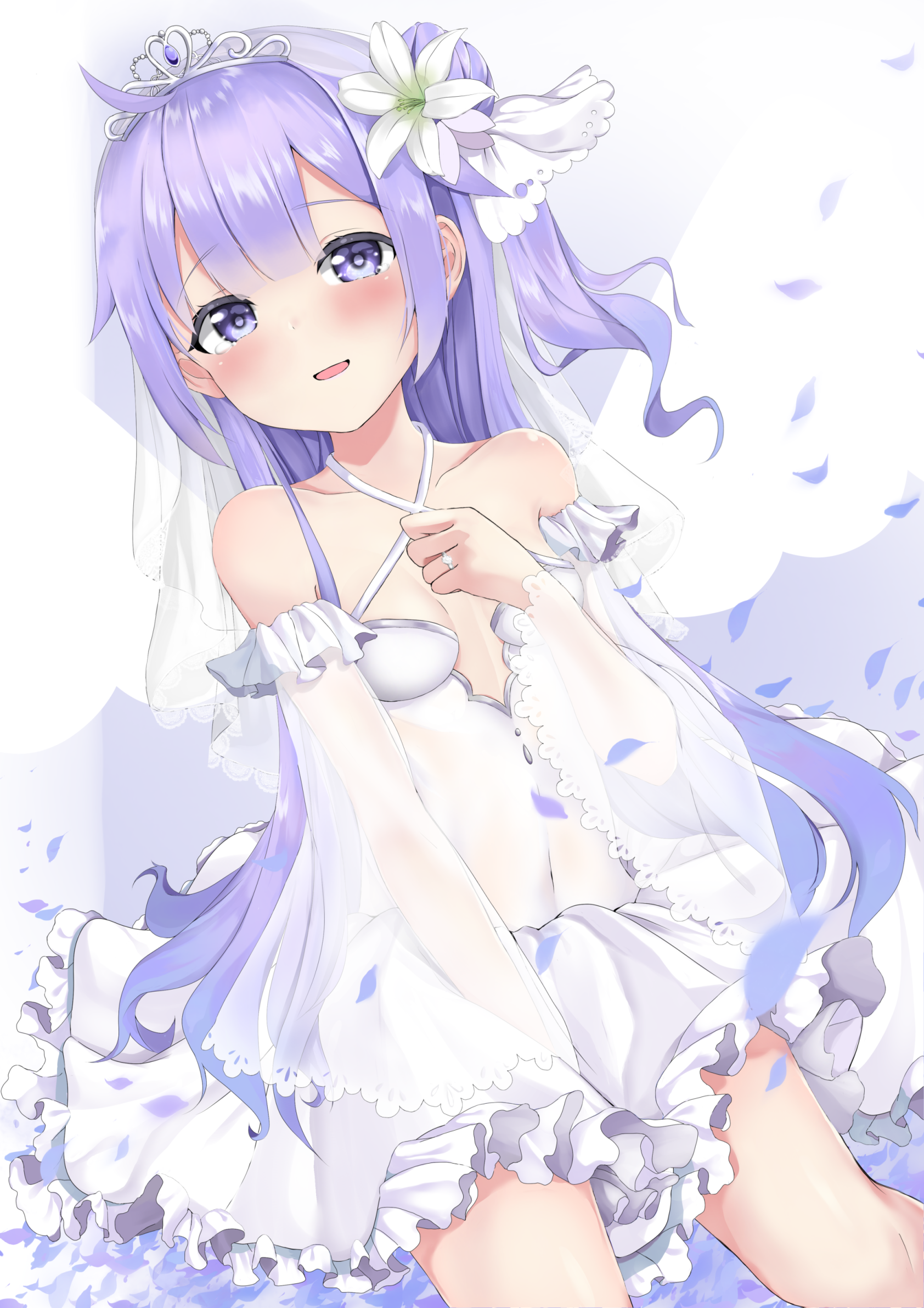 azur_lane cleavage dress no_bra see_through senagawa_roro unicorn_(azur_lane) wedding_dress