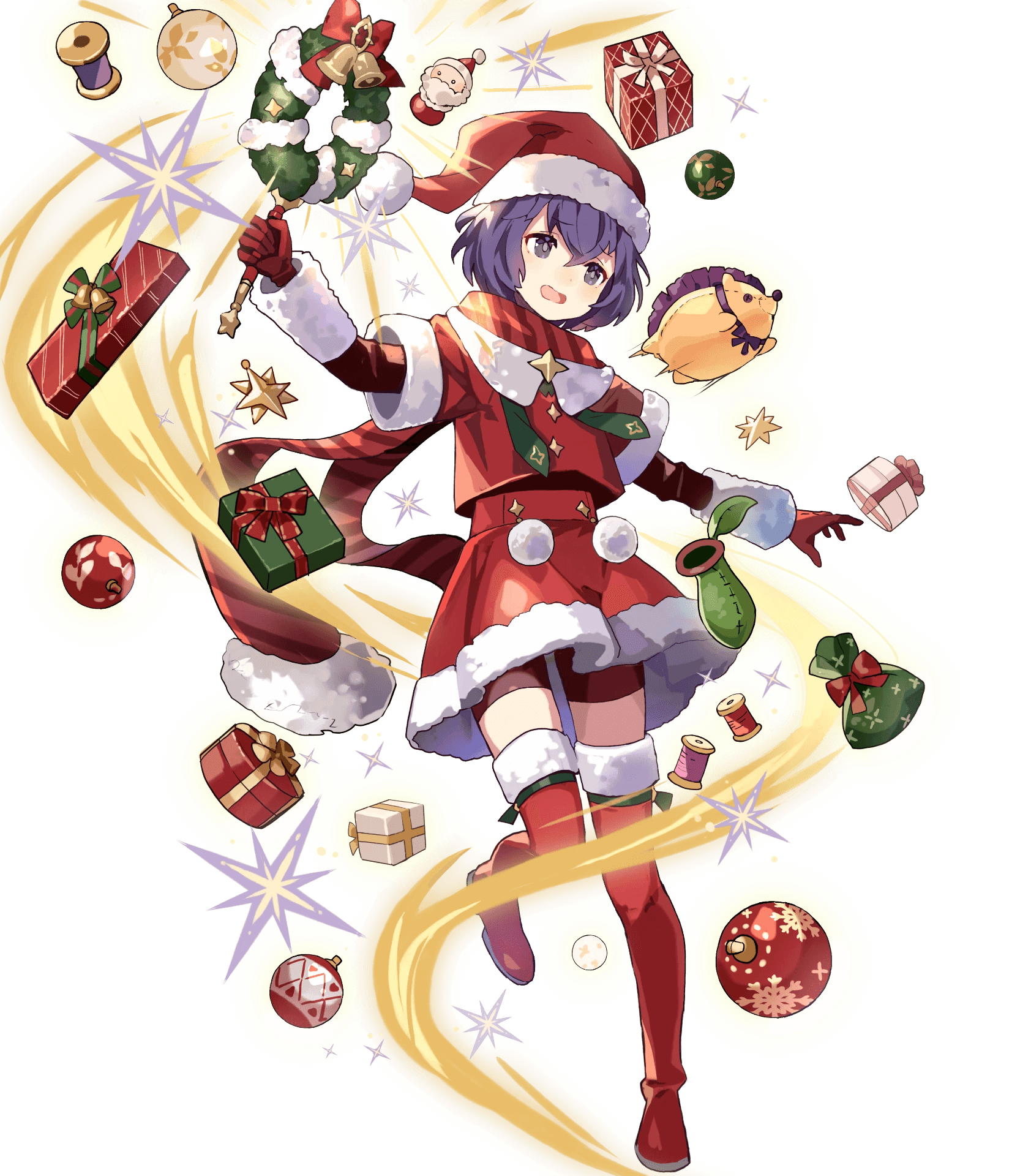 bernadetta bike_shorts christmas fire_emblem fire_emblem_heroes fire_emblem_three_houses nintendo thighhighs tobi_(artist)