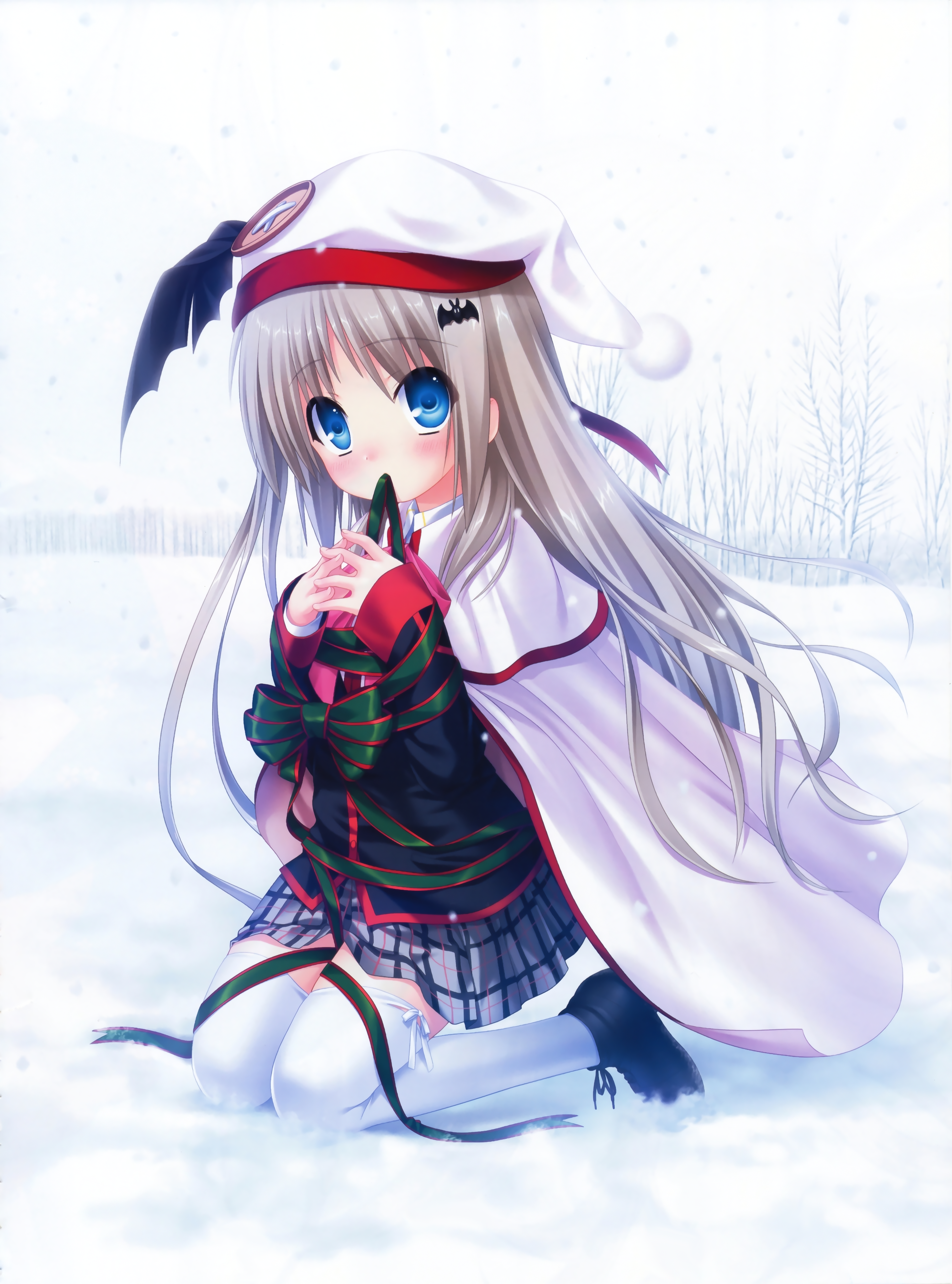 bondage christmas key kud_wafter little_busters! na-ga noumi_kudryavka seifuku thighhighs