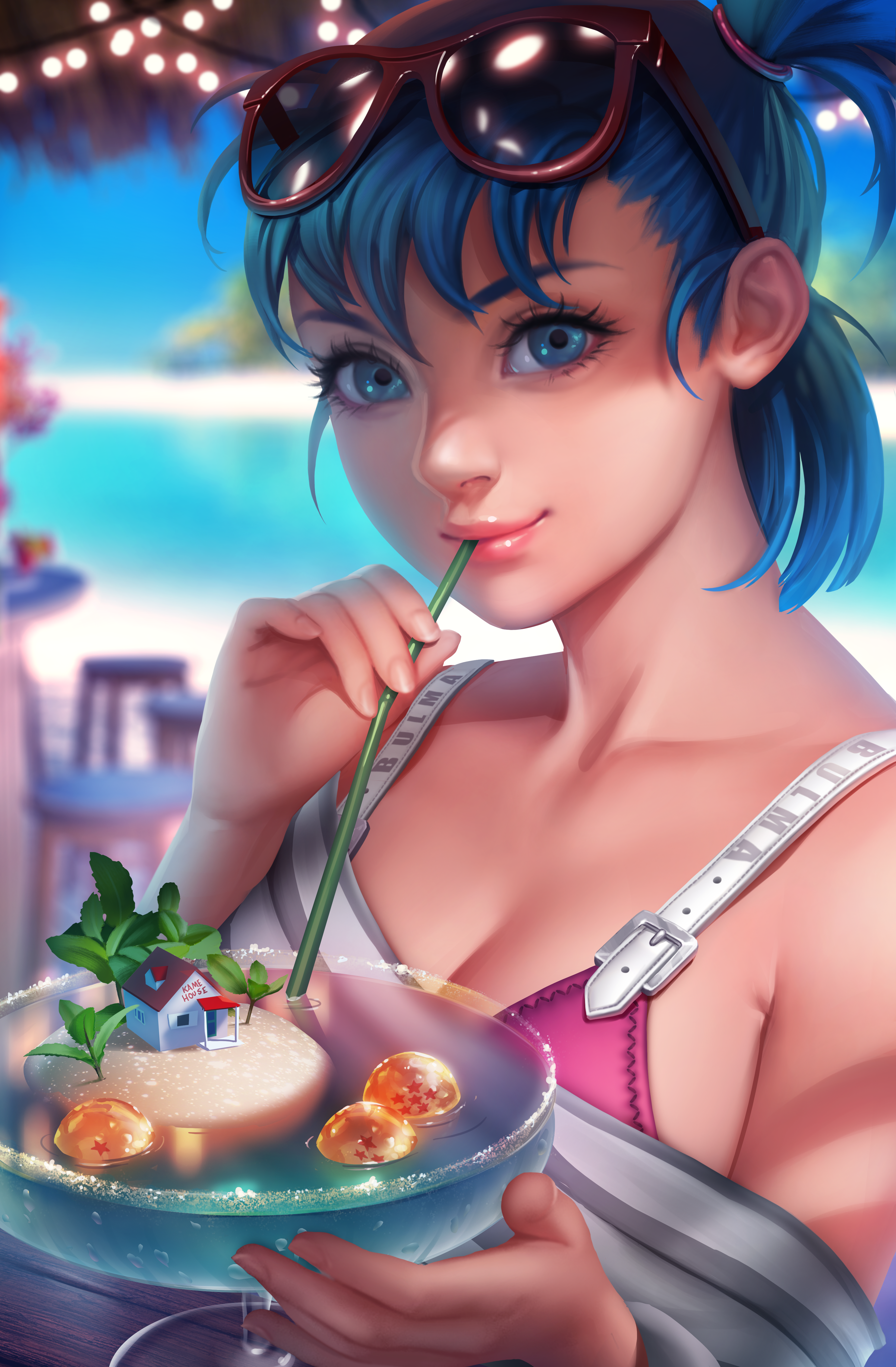 jonathan hamilton dragon ball bulma bikini top cleavage megane swimsuits |  #369868 | yande.re