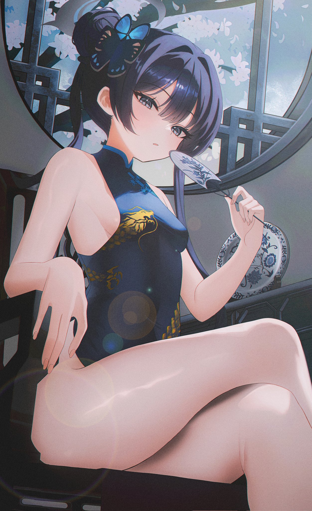 blue_archive chinadress halo kamkamhan loli no_bra ryuuge_kisaki