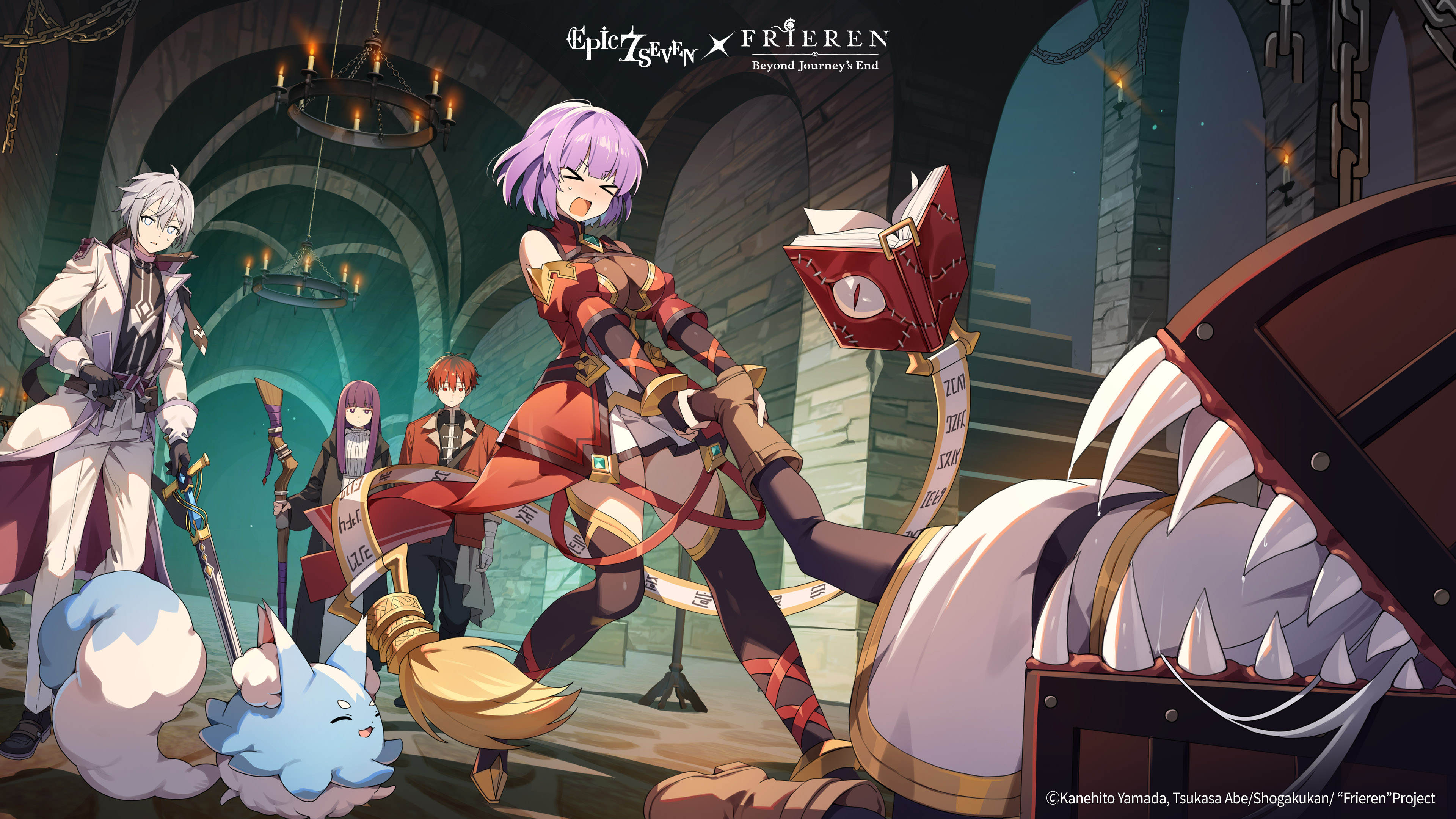 crossover dress epic7 fern frieren monster pantyhose sousou_no_frieren stark sword tagme thighhighs wallpaper weapon