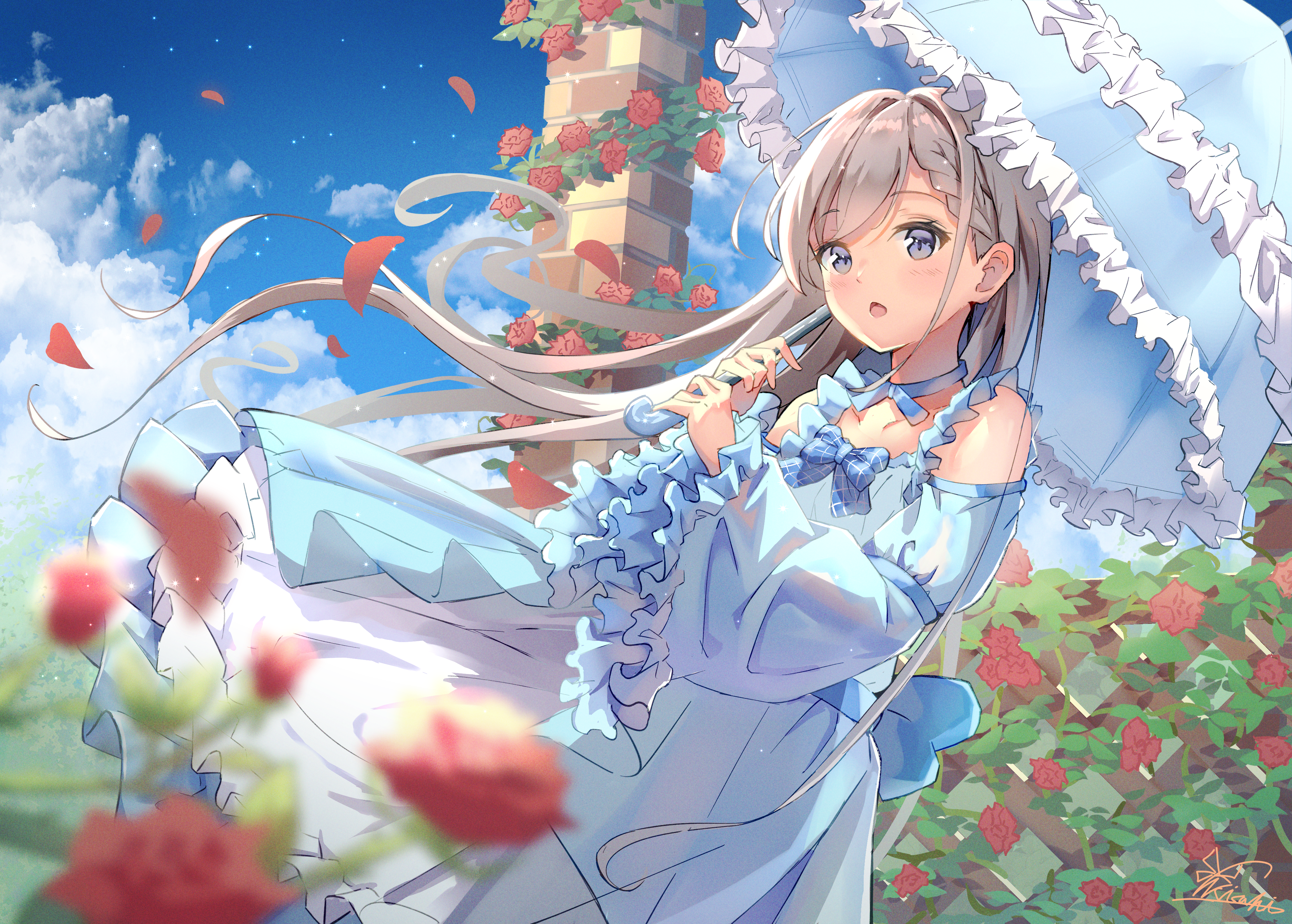 dress hisakawa_hayate lolita_fashion the_idolm@ster the_idolm@ster_cinderella_girls umbrella yukisaki_mizuchi