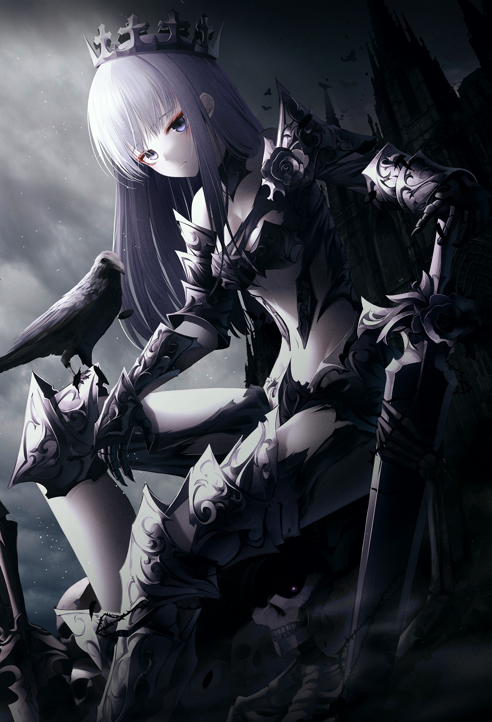 armor bikini_armor kanzi sword torn_clothes