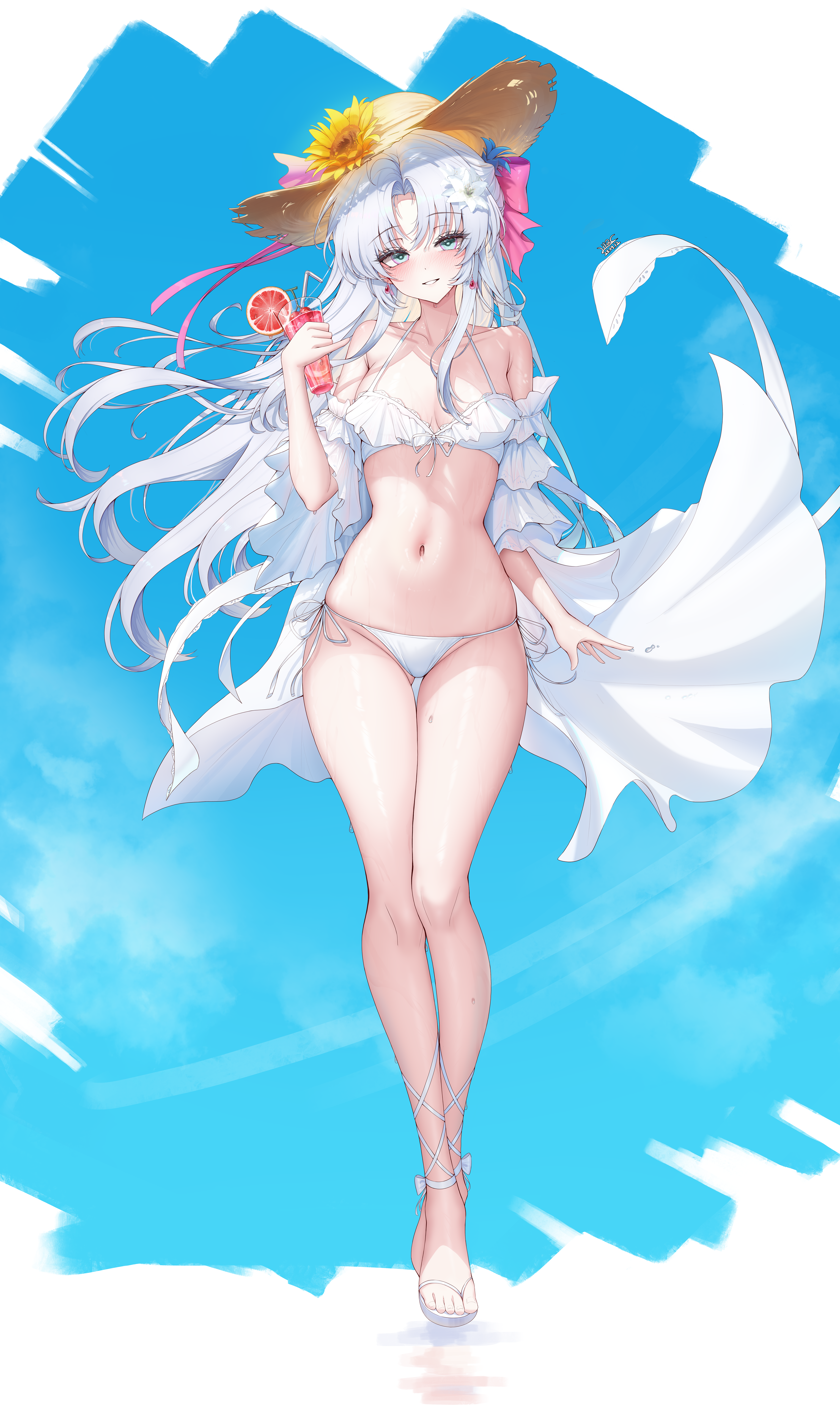 bikini carlotta lilac_(k32420276) swimsuits wet wuthering_waves