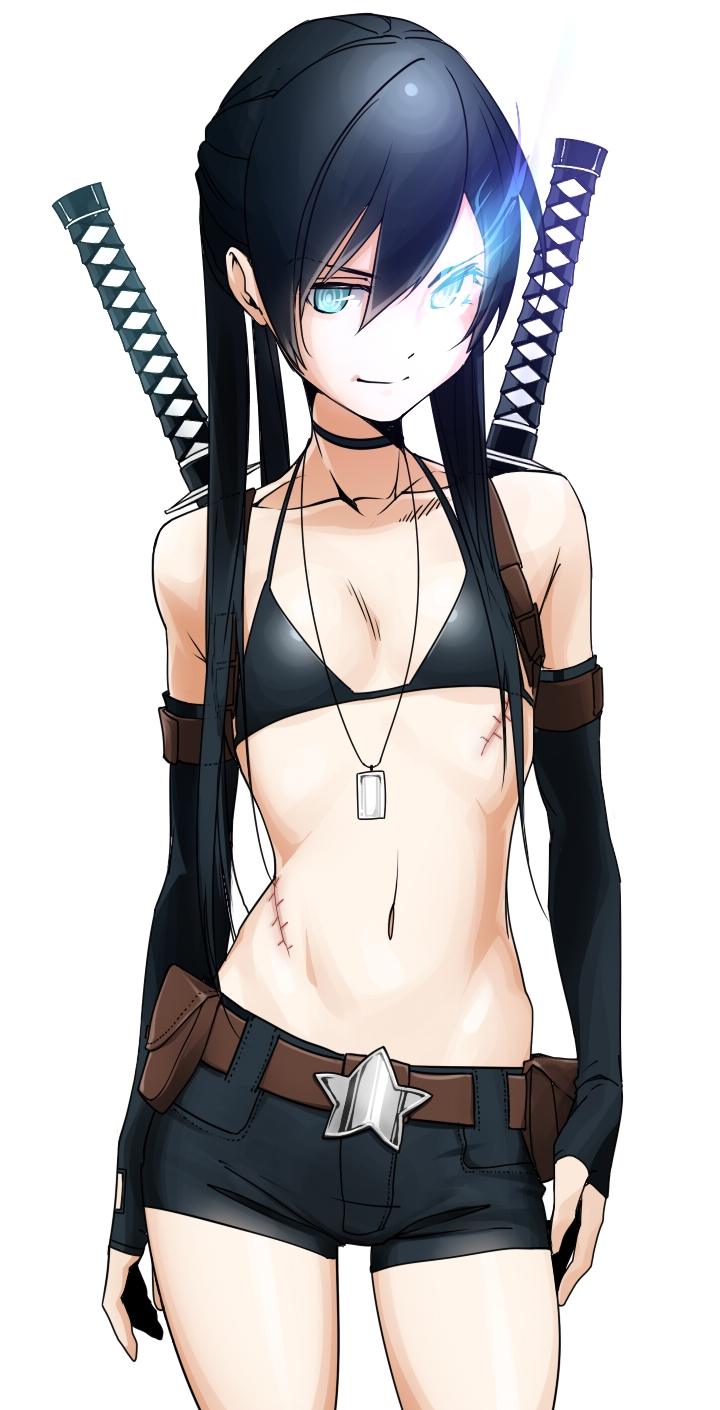 aconitea bikini_top black_rock_shooter black_rock_shooter_(character) swimsuits sword vocaloid