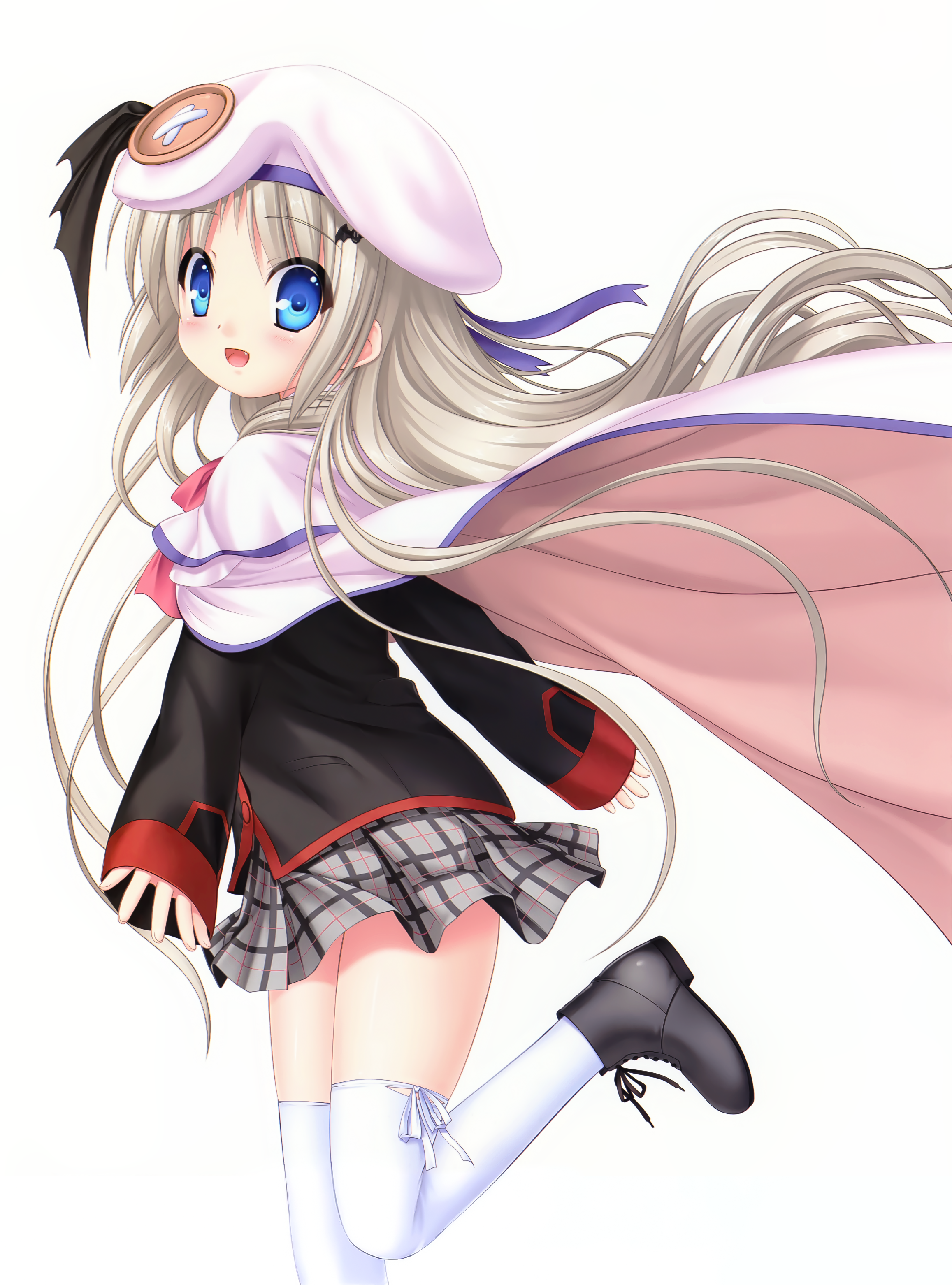 key kud_wafter little_busters! na-ga noumi_kudryavka seifuku skirt_lift thighhighs