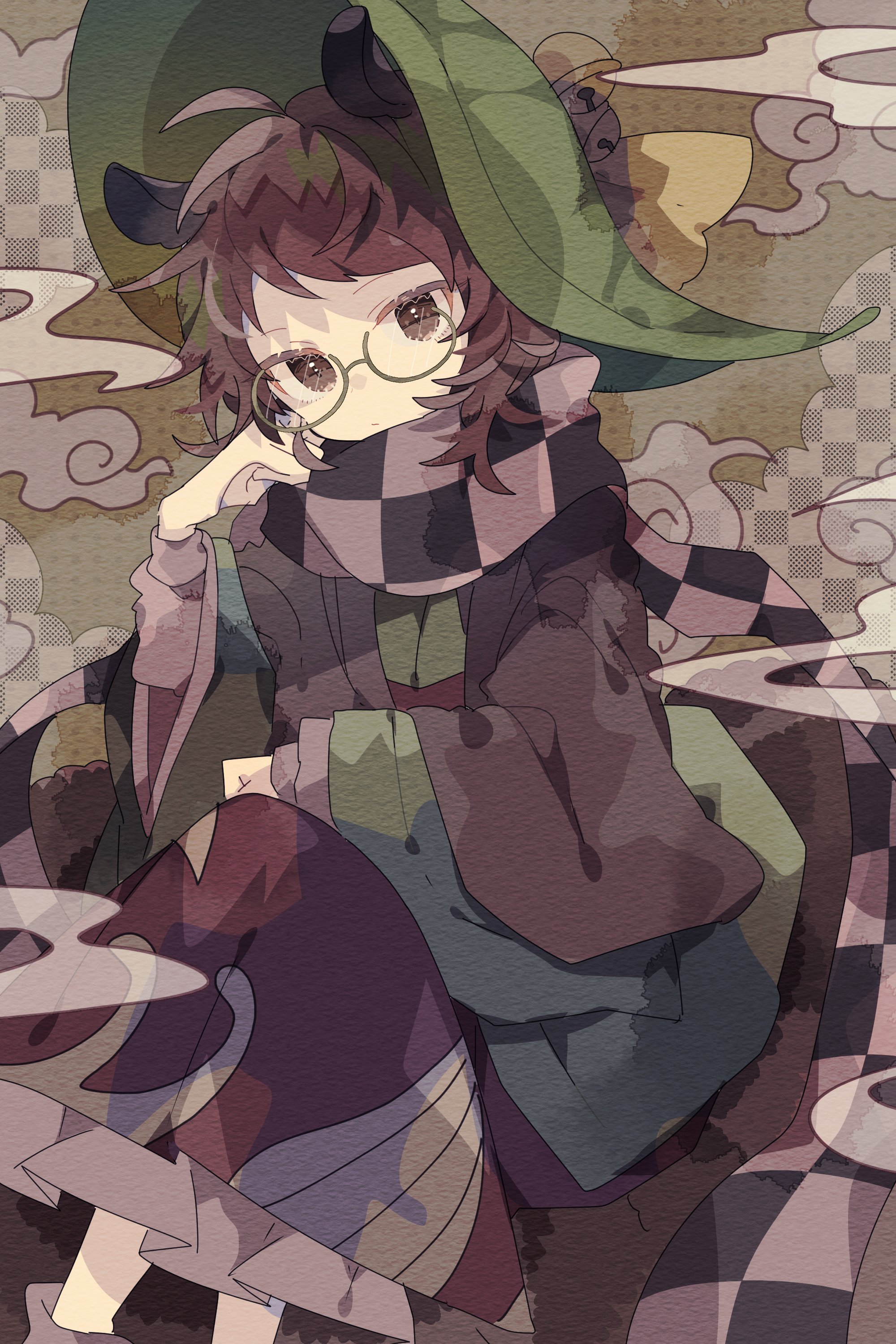 animal_ears futatsuiwa_mamizou megane niko_rashika touhou