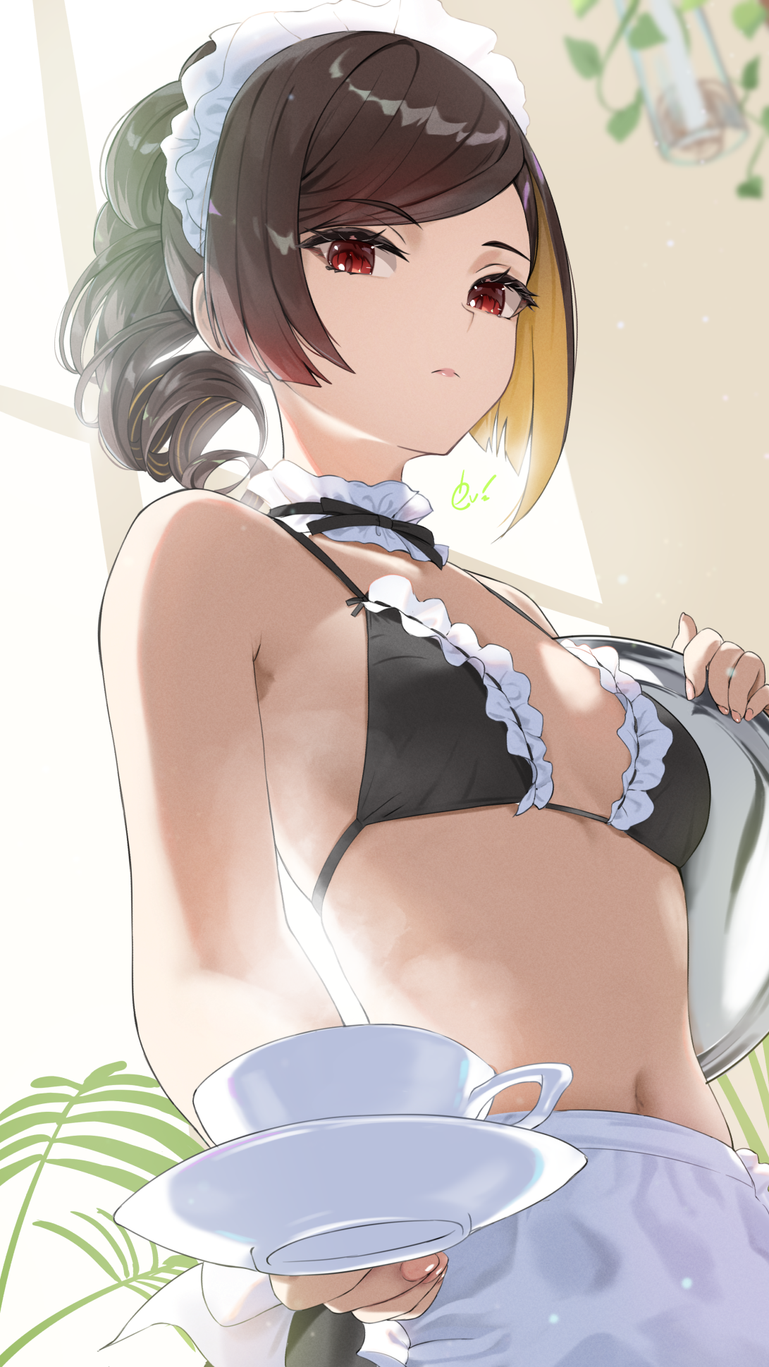 bra chiori ev genshin_impact maid waitress