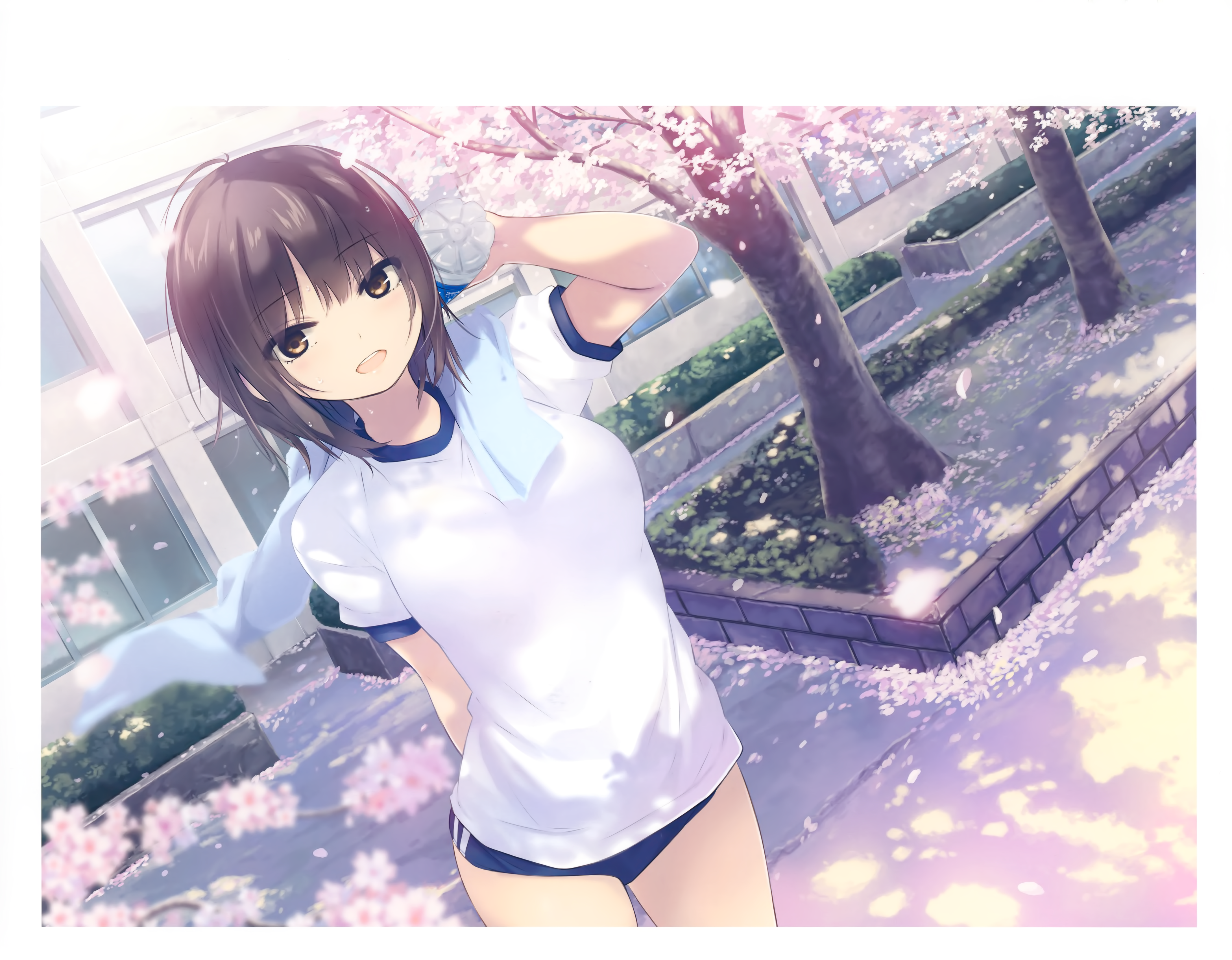 aoyama_sumika buruma coffee-kizoku gym_uniform towel