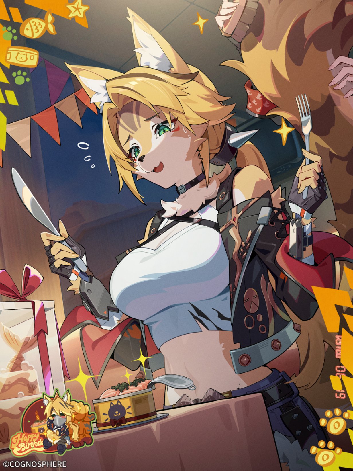 animal_ears chibi pulchra_fellini tagme tail torn_clothes zenless_zone_zero