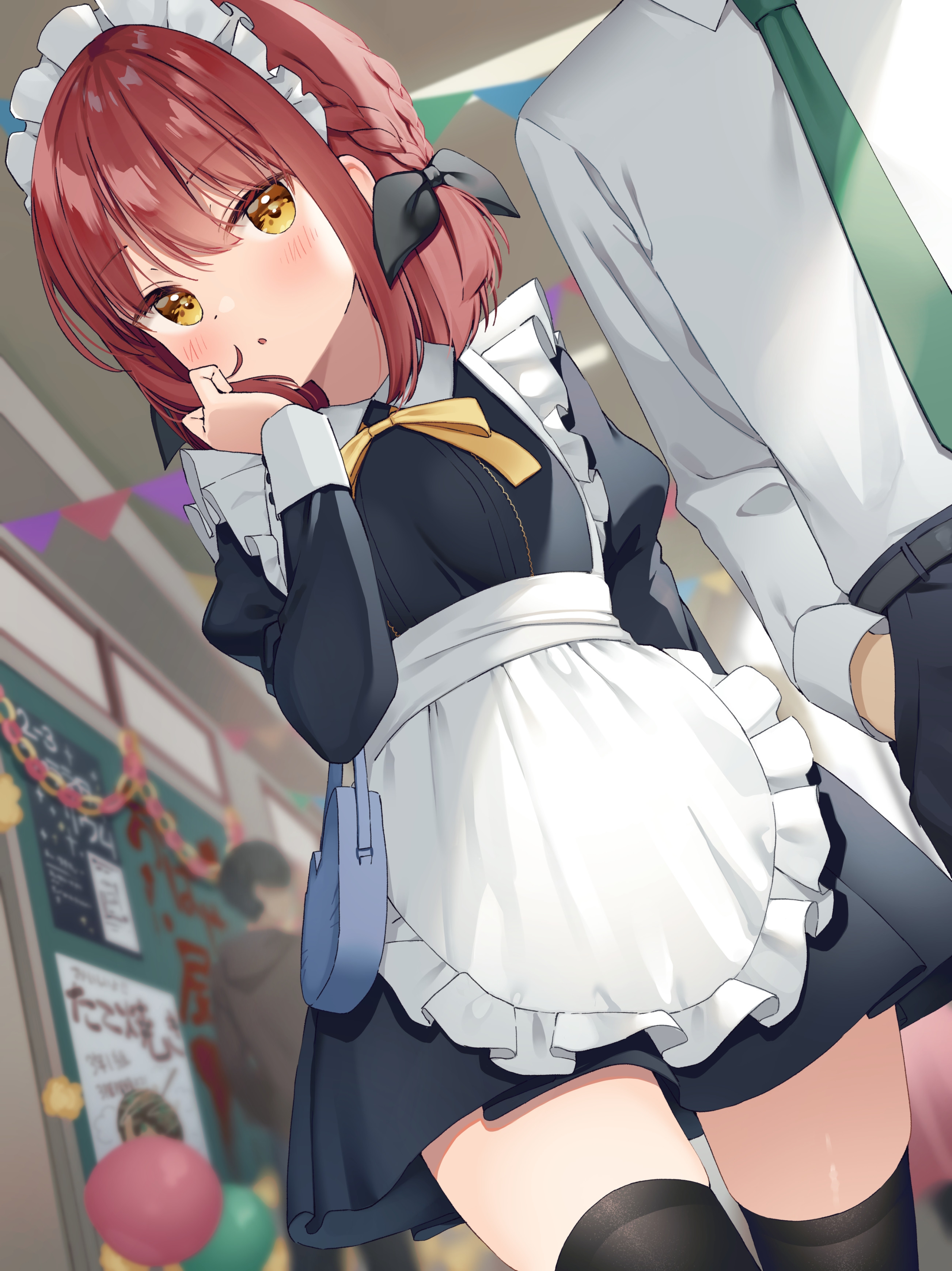 kazari_(muninshiki) maid muninshiki thighhighs waitress