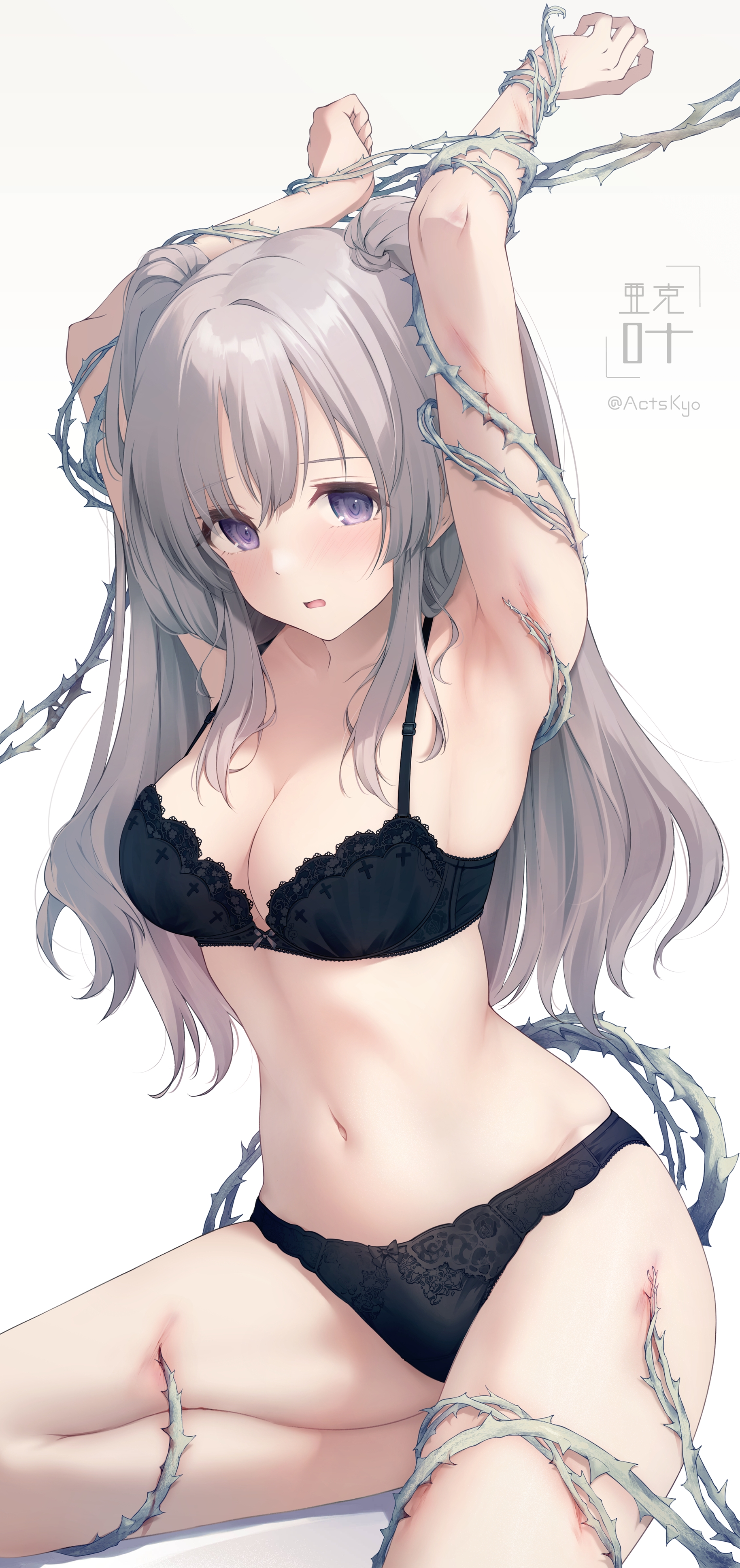 bondage bra foley_anden pantsu the_idolm@ster the_idolm@ster_shiny_colors yuukoku_kiriko