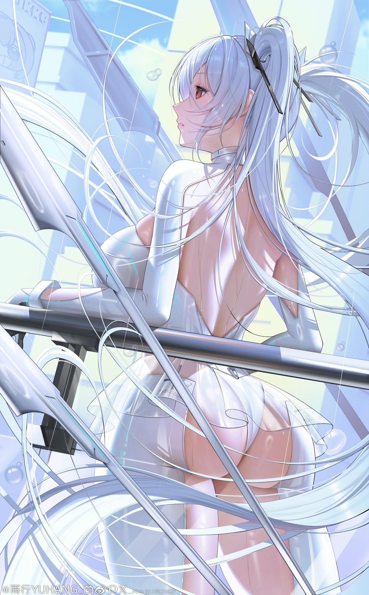 bodysuit cinderella_(nikke) goddess_of_victory:_nikke no_bra see_through wet yuhang