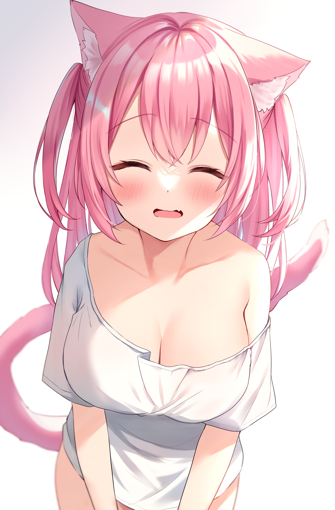 animal_ears hamico nekomimi no_bra tail