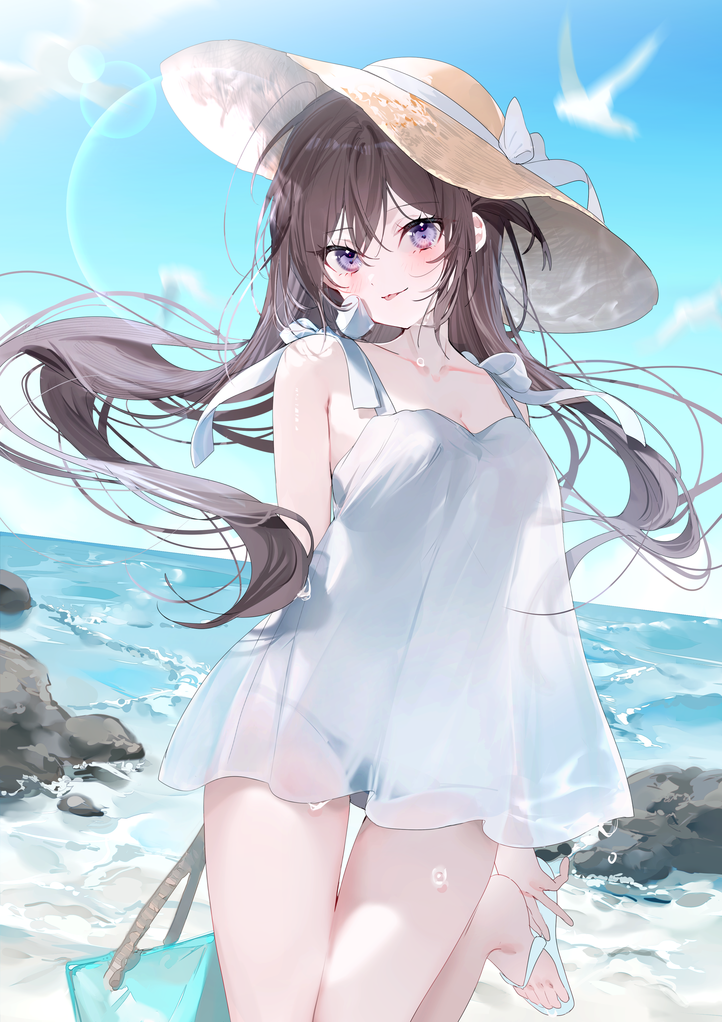 bikini dress miwano_ragu see_through summer_dress swimsuits wet wet_clothes