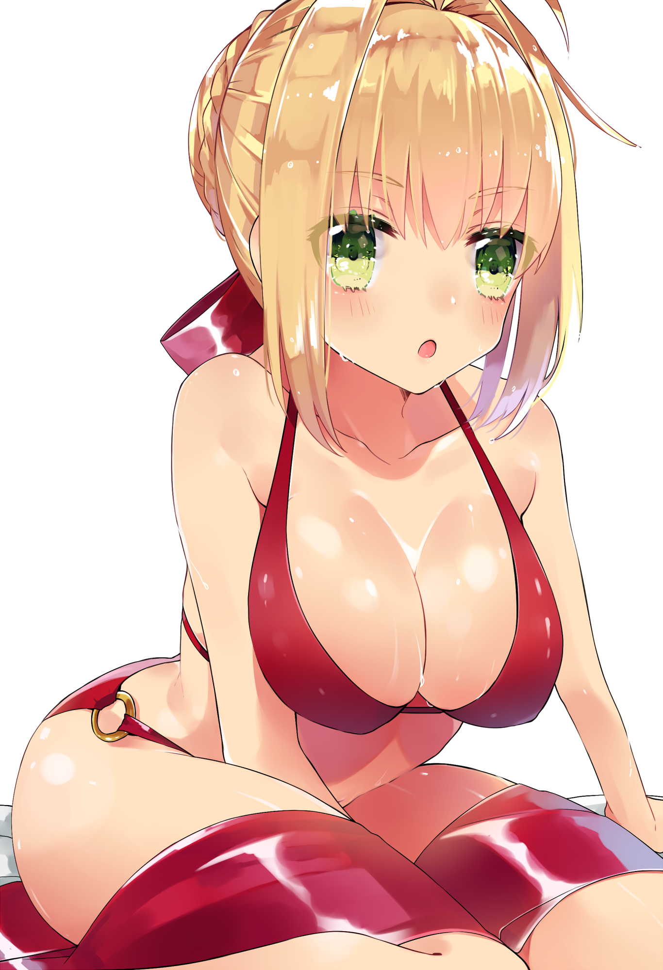 bikini cleavage fate/extra fate/grand_order fate/stay_night ichinosenen saber_extra swimsuits