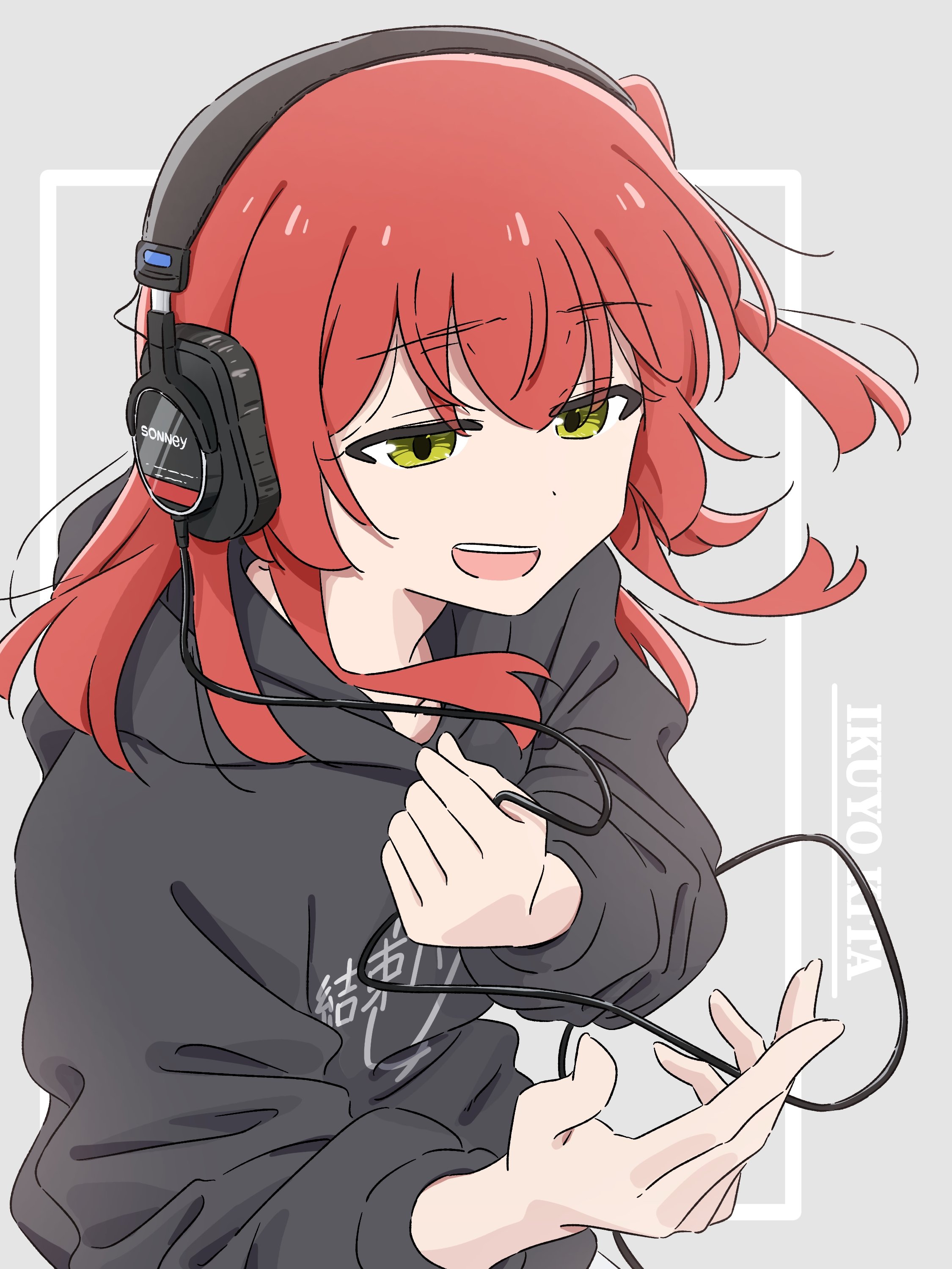 bocchi_the_rock! headphones kita_ikuyo oekaki_bibbi uniform