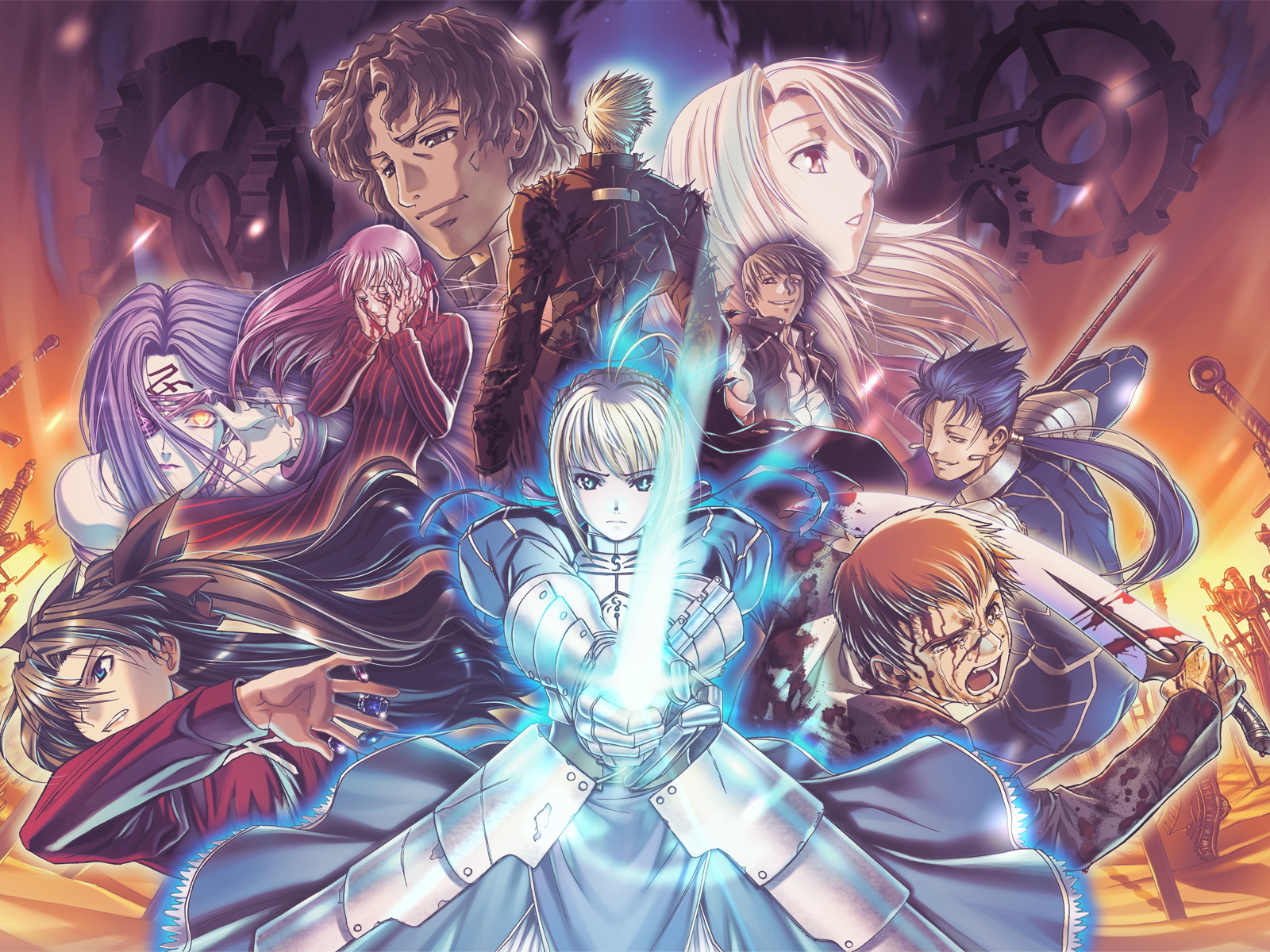 type-moon hiroe rei fatehollow ataraxia fatestay night archer dark sakura  emiya shirou gilgamesh (fsn) illyasviel von einzbern kotomine kirei lancer  matou sakura rider saber toosaka rin armor blood sword wallpaper | 73792 |