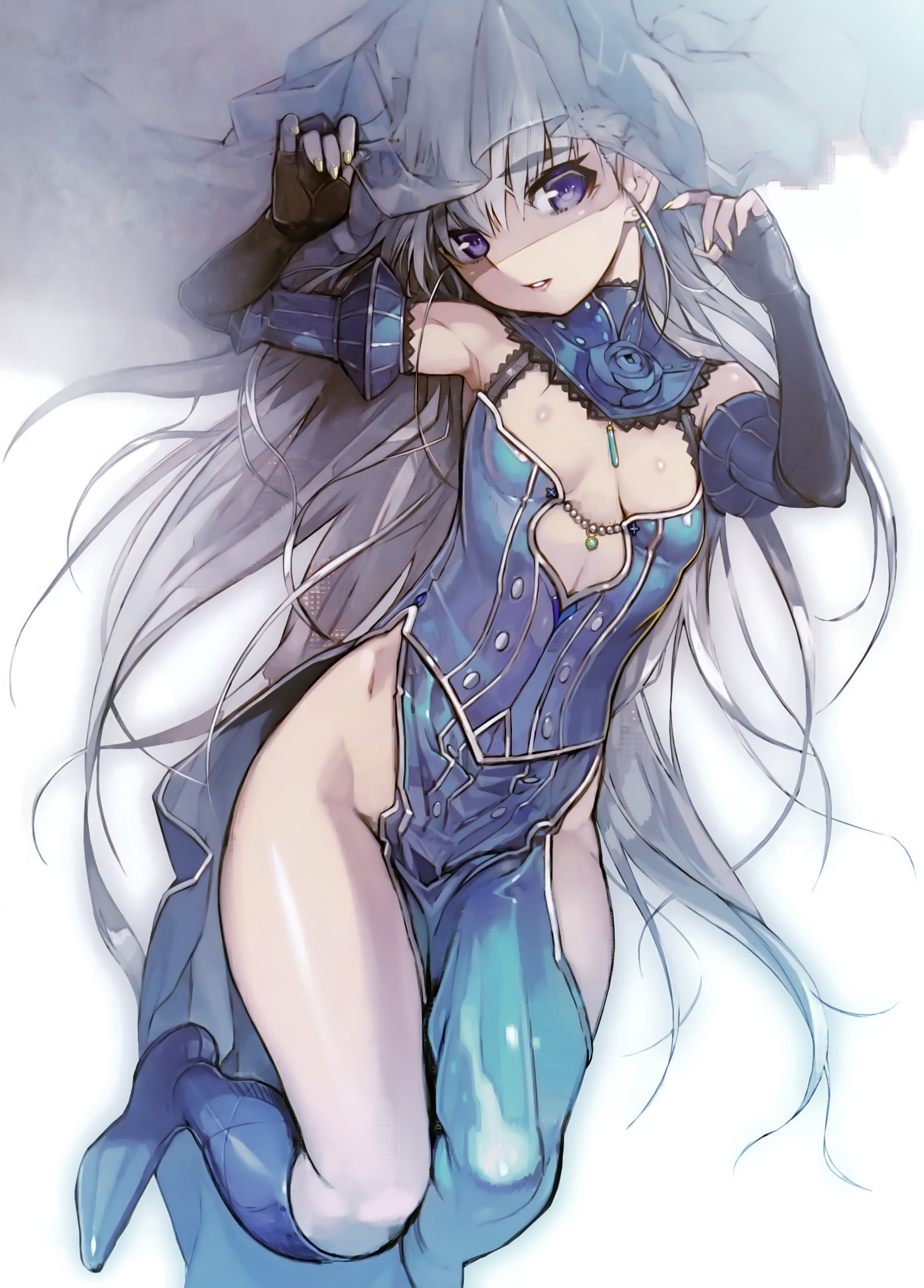 cleavage dress hitsugi_no_chaika layla_(hitsugi_no_chaika) namaniku_atk no_bra nopan