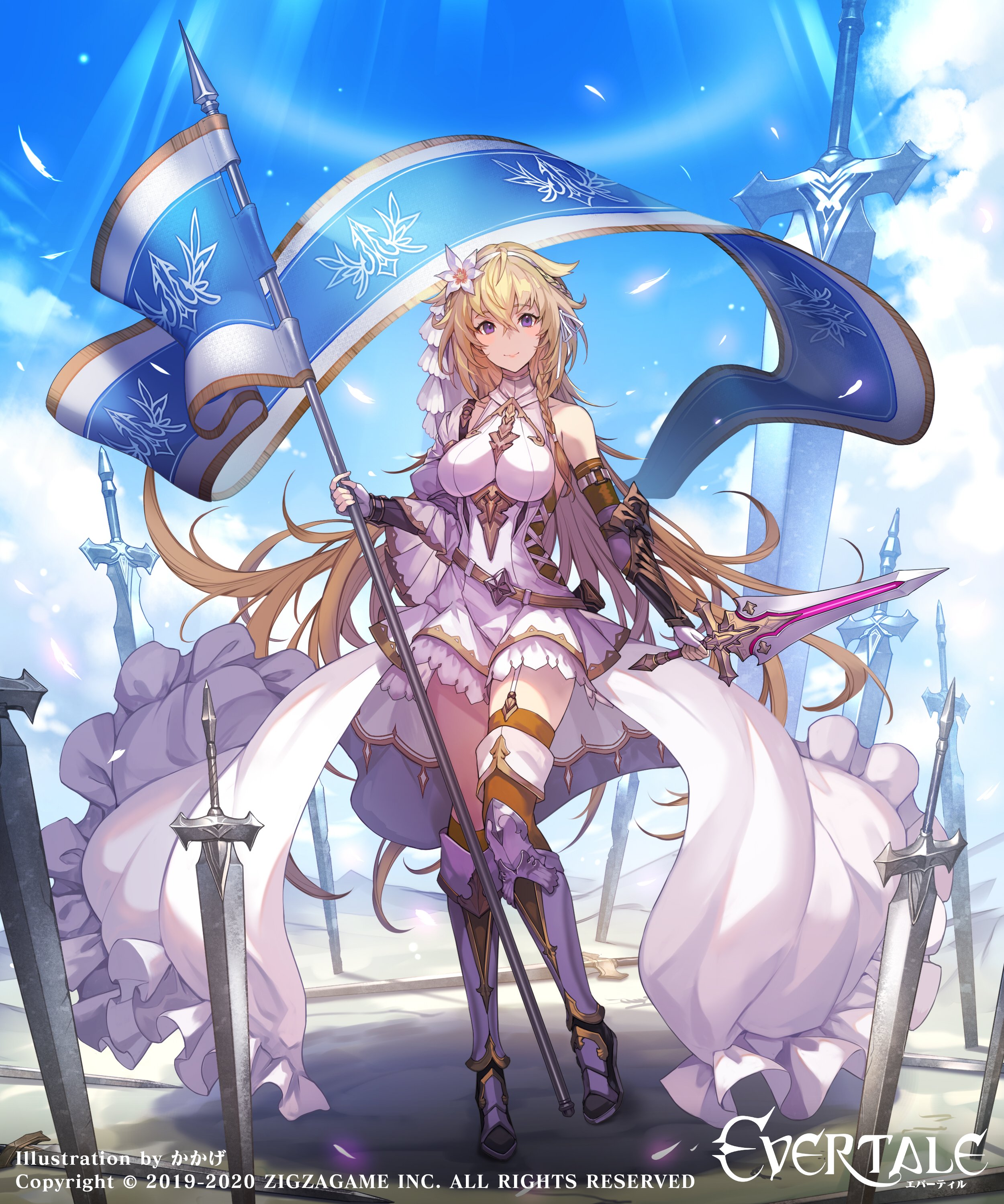 kakage evertale jeanne (evertale) armor heels stockings sword
