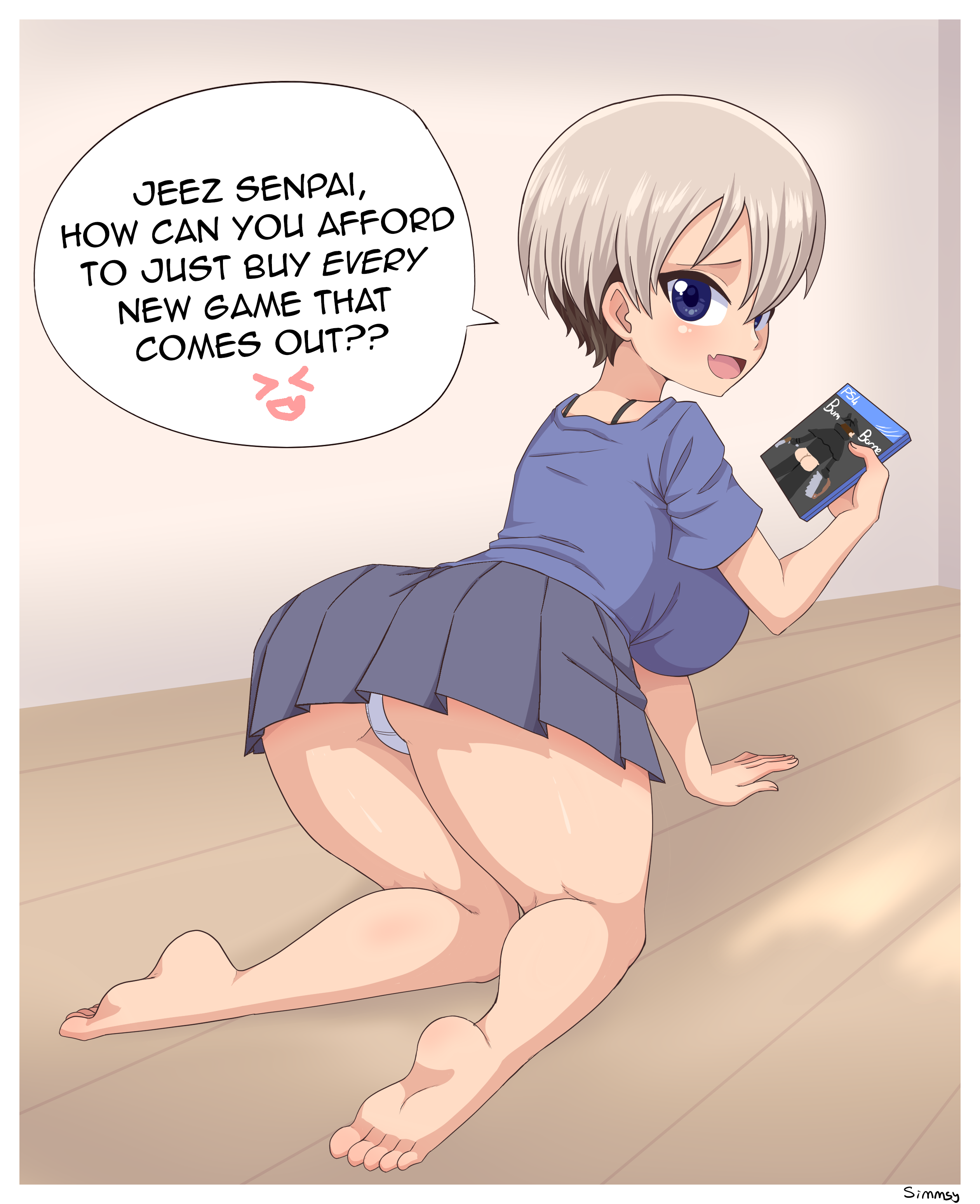 simmsyboy uzaki-chan wa asobi tai! uzaki hana ass feet pantsu skirt lift |  #861053 | yande.re