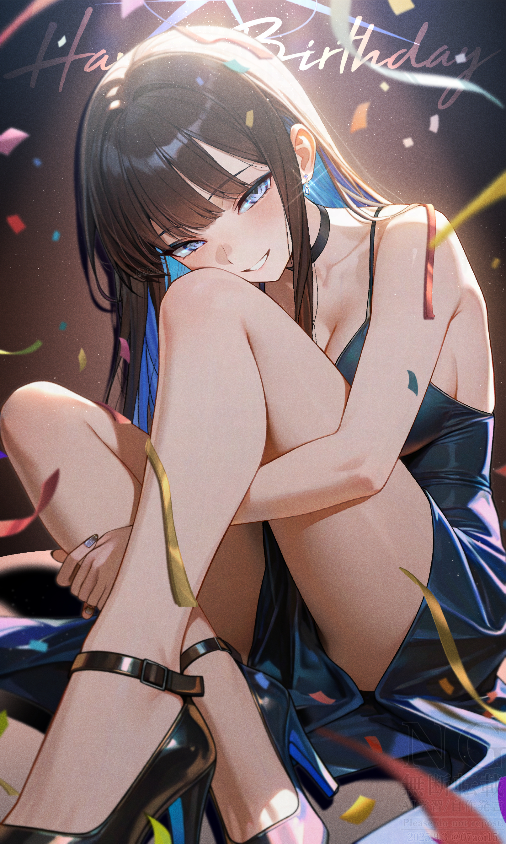 aoi_(07aoi15) blue_archive dress halo heels joumae_saori